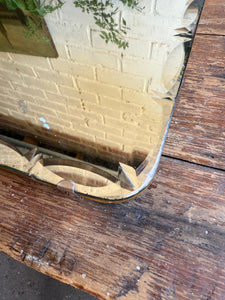 Small Art Deco Wall Mirror with Original Bevelled Glass