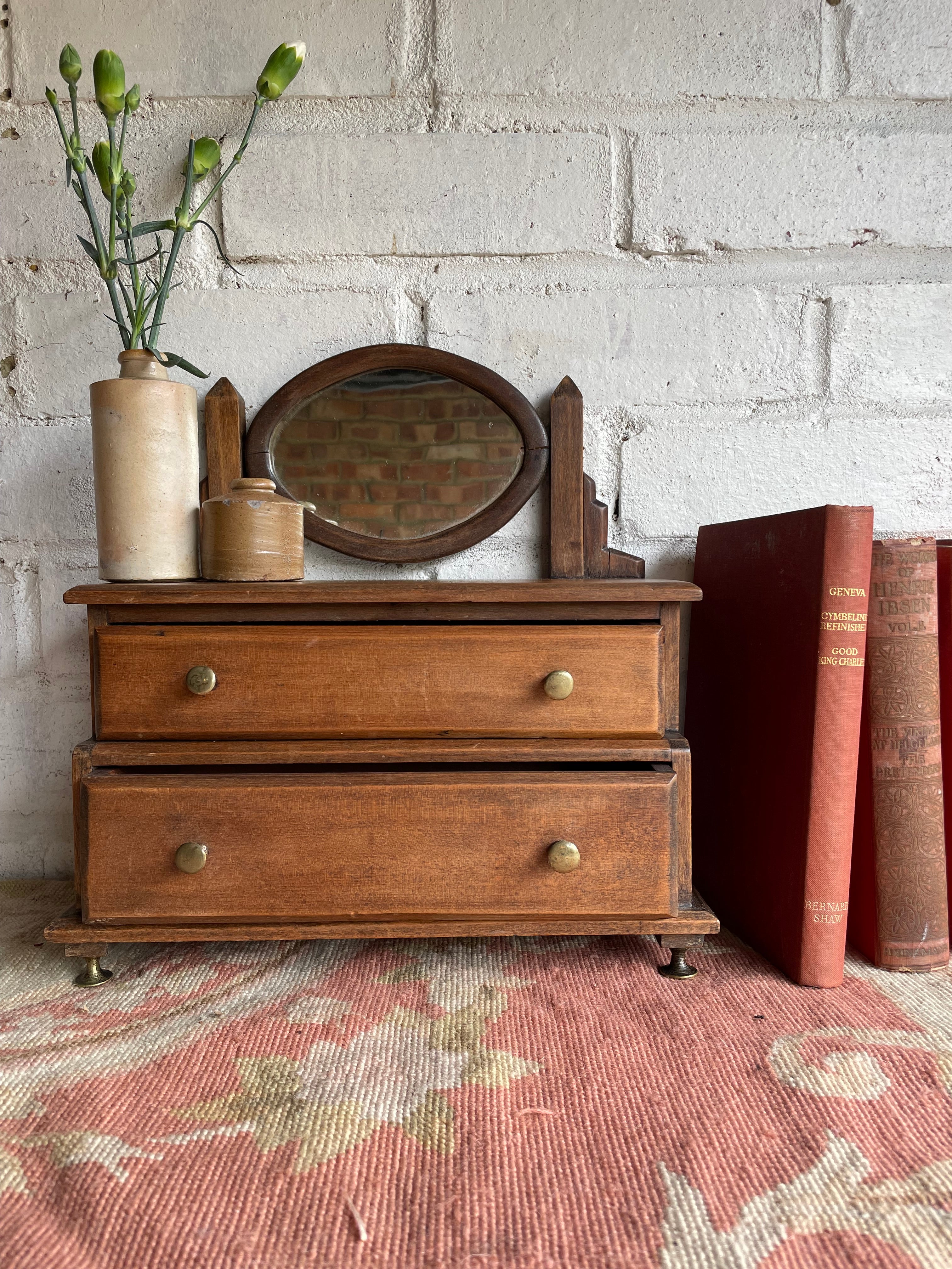 19th Century Apprentice Chest of Drawers with Swivel Mirror