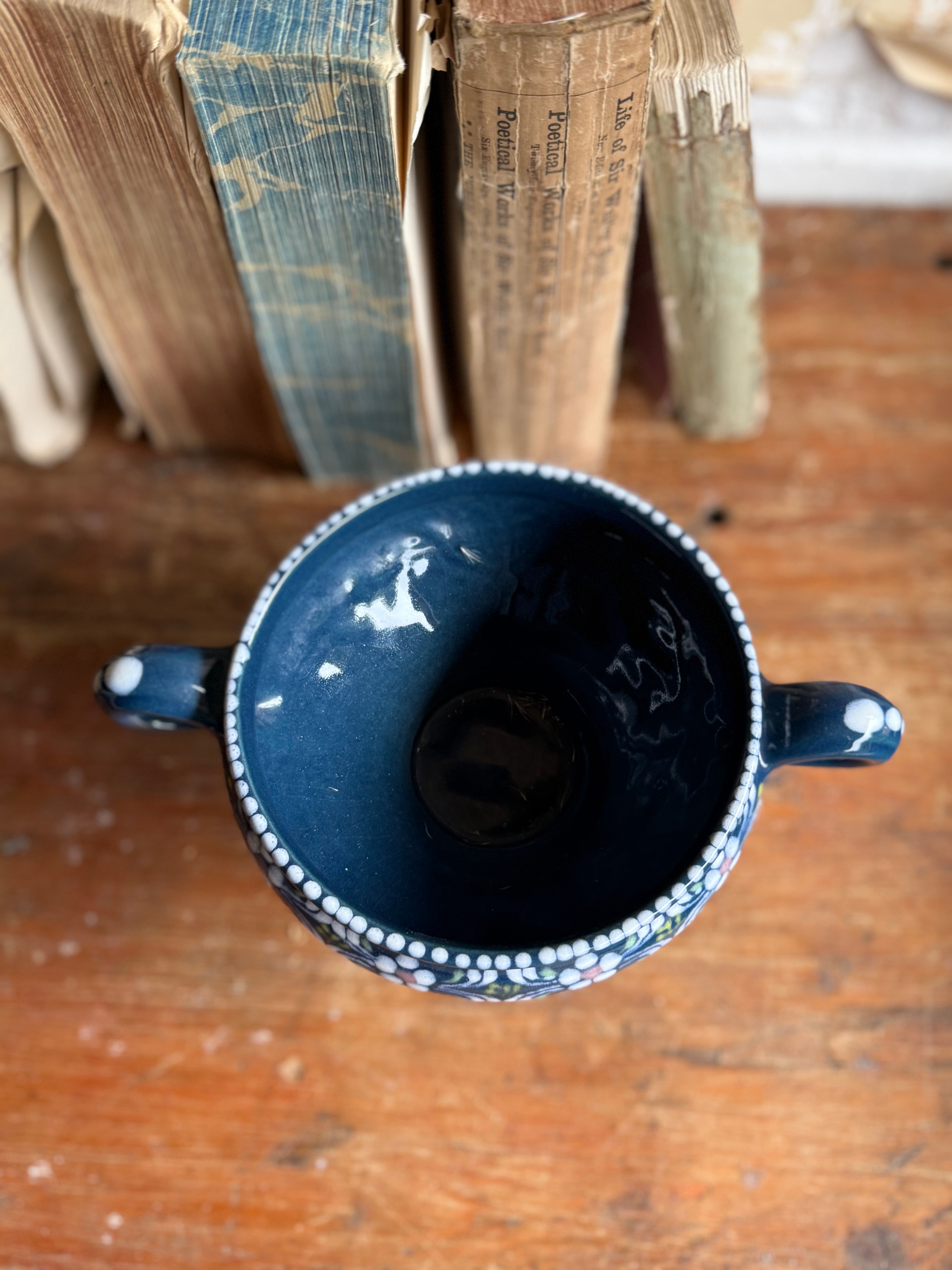 Small Vintage Handpainted Ceramic Tureen