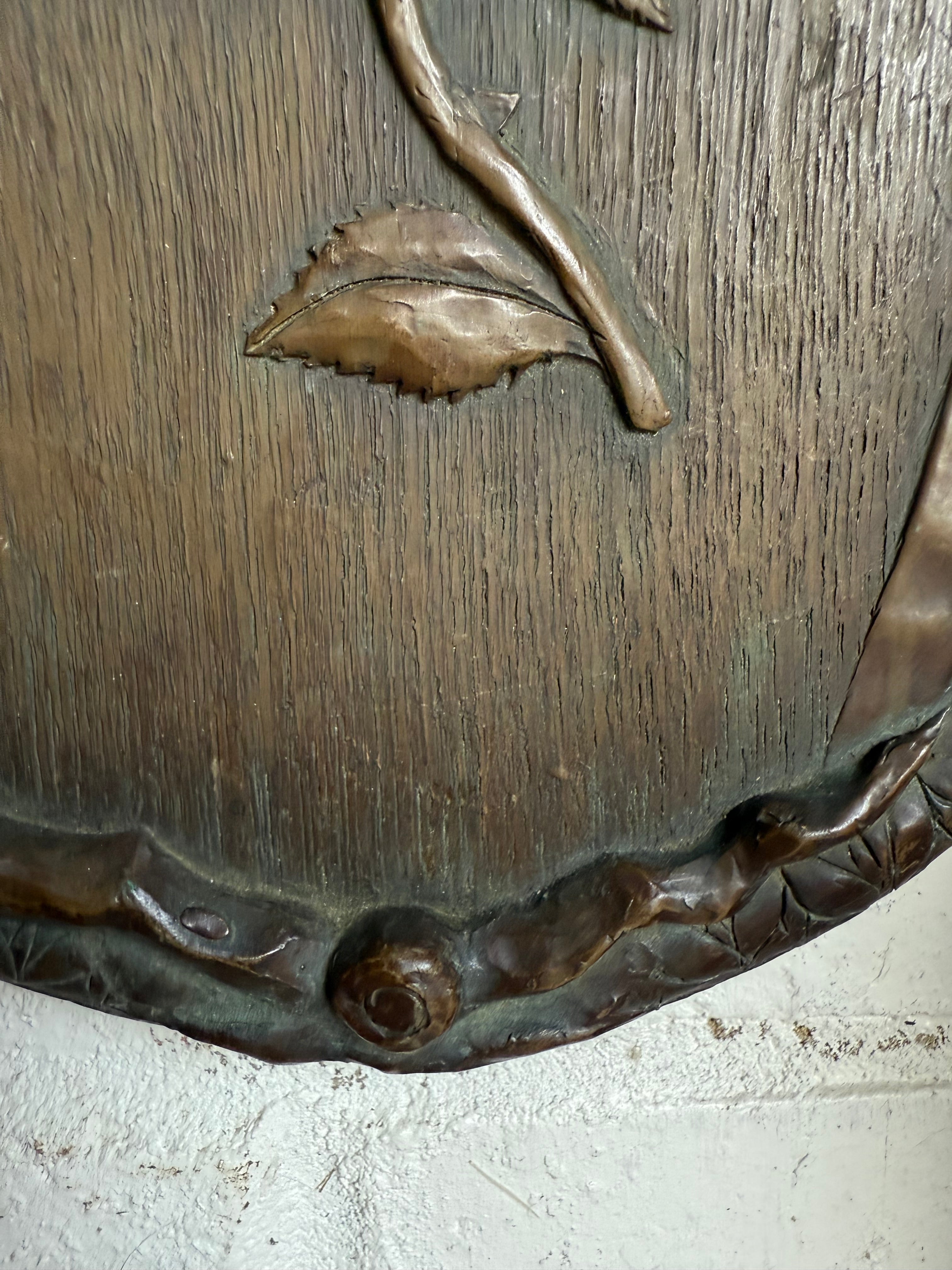 Rose Revealed: 19th Century Wood, Iron and Resin Plaque