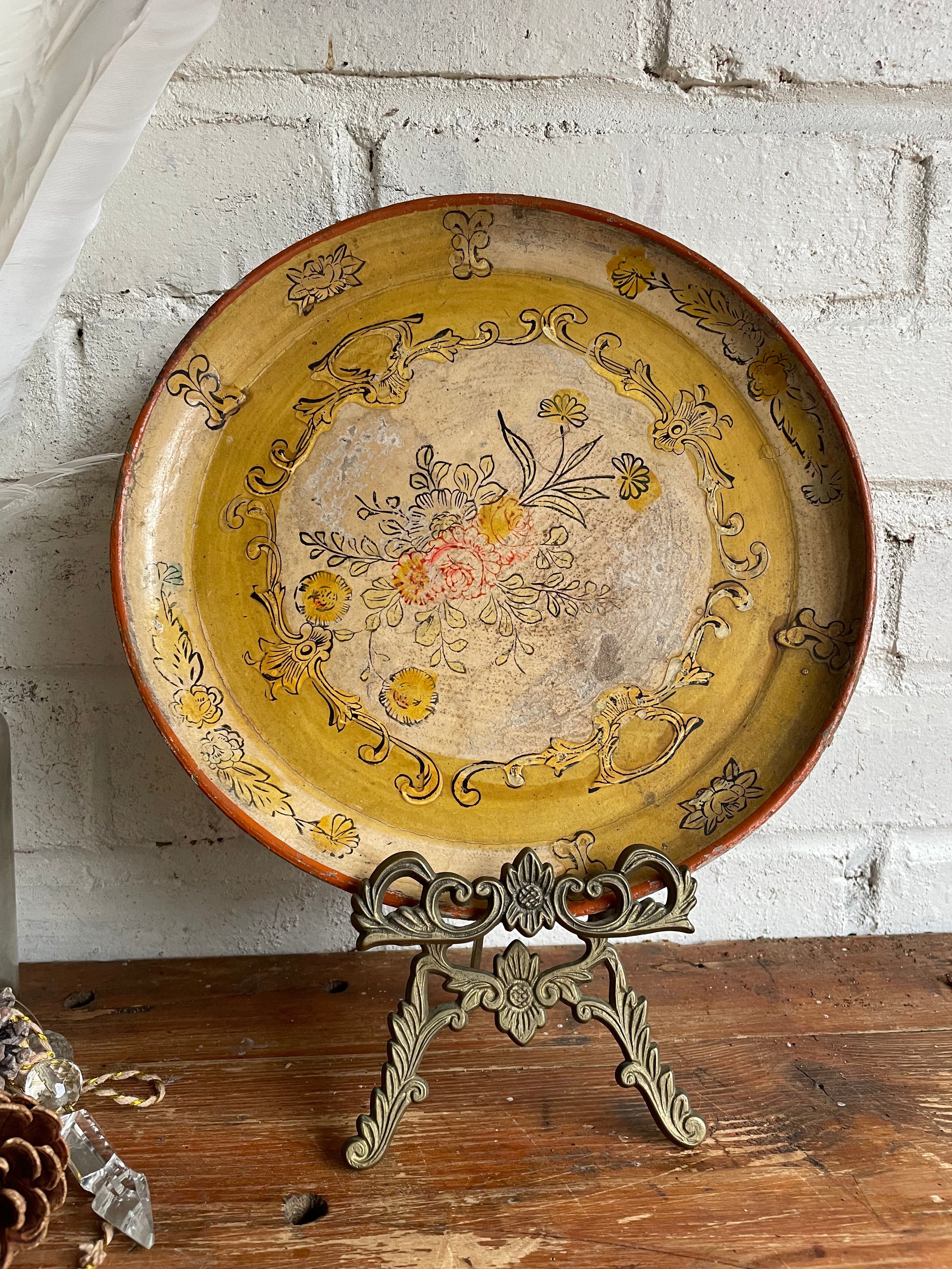 Hand-Painted Wood Tray