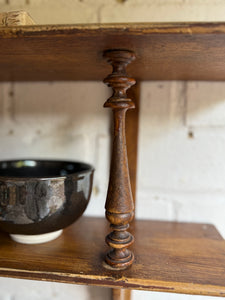 Early 20th Century Wall Hanging Shelf with Spindle Detail