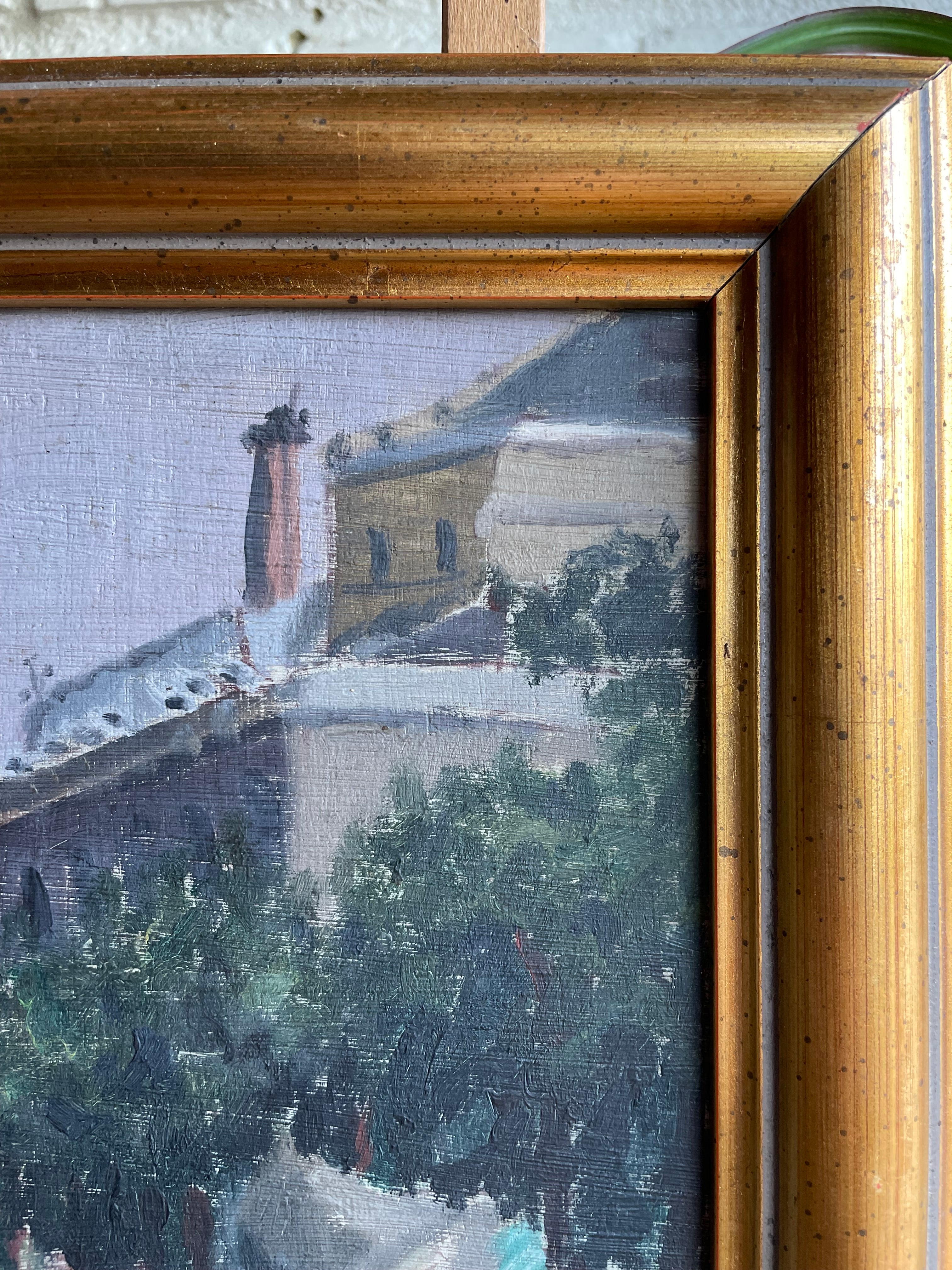 A French Garden in Bloom: Oil on Board: Was £90 now £63 at checkout