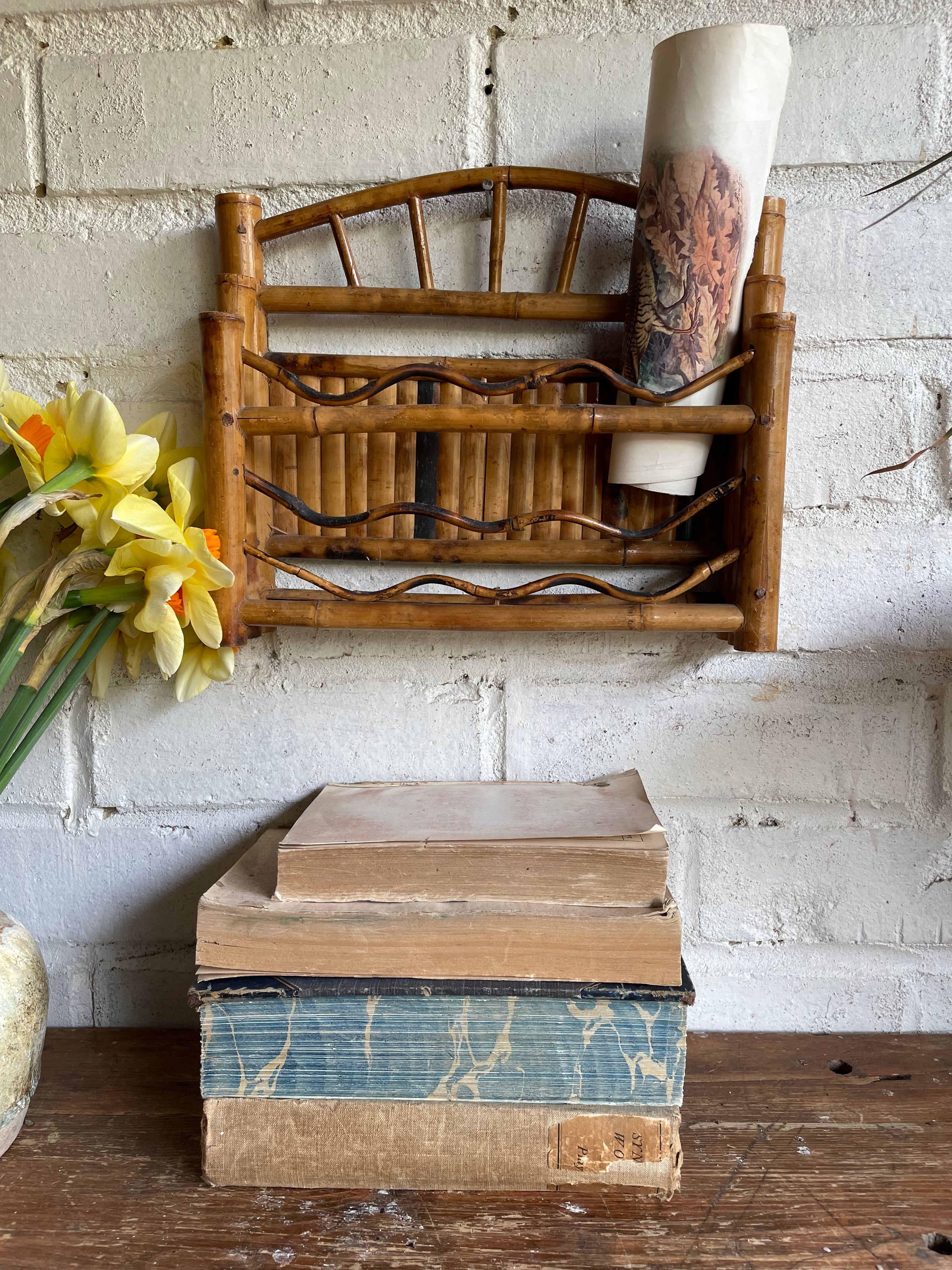 Tiger Bamboo Letter Holder for Wall or Tabletop