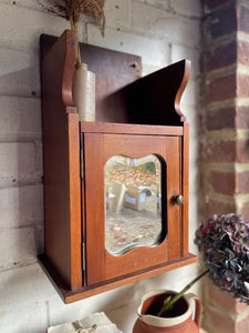 1930s Oak Mirrored Wall Cabinet with Original Bevelled Glass