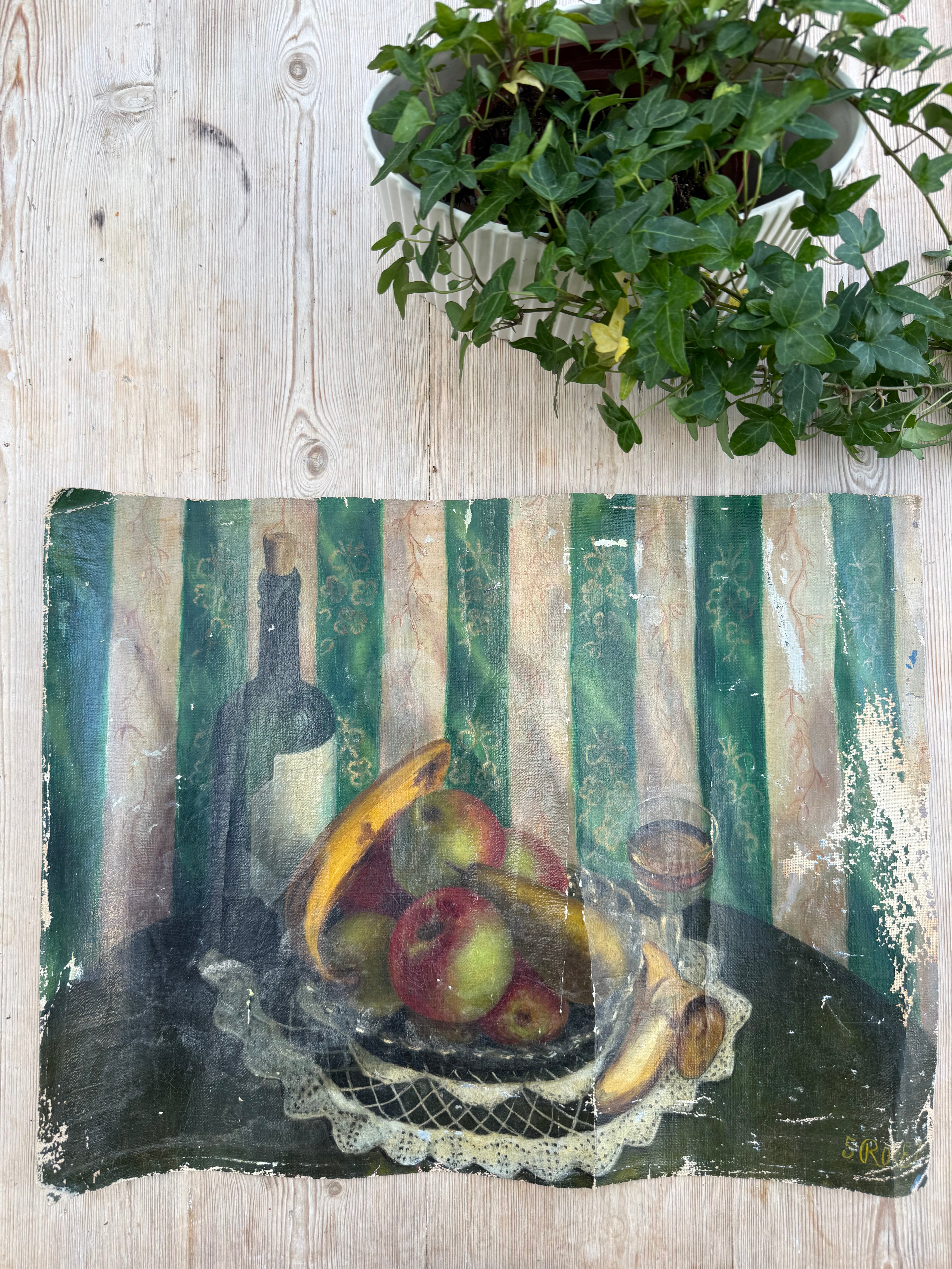 Still Life Oil Painting on Unstretched Canvas