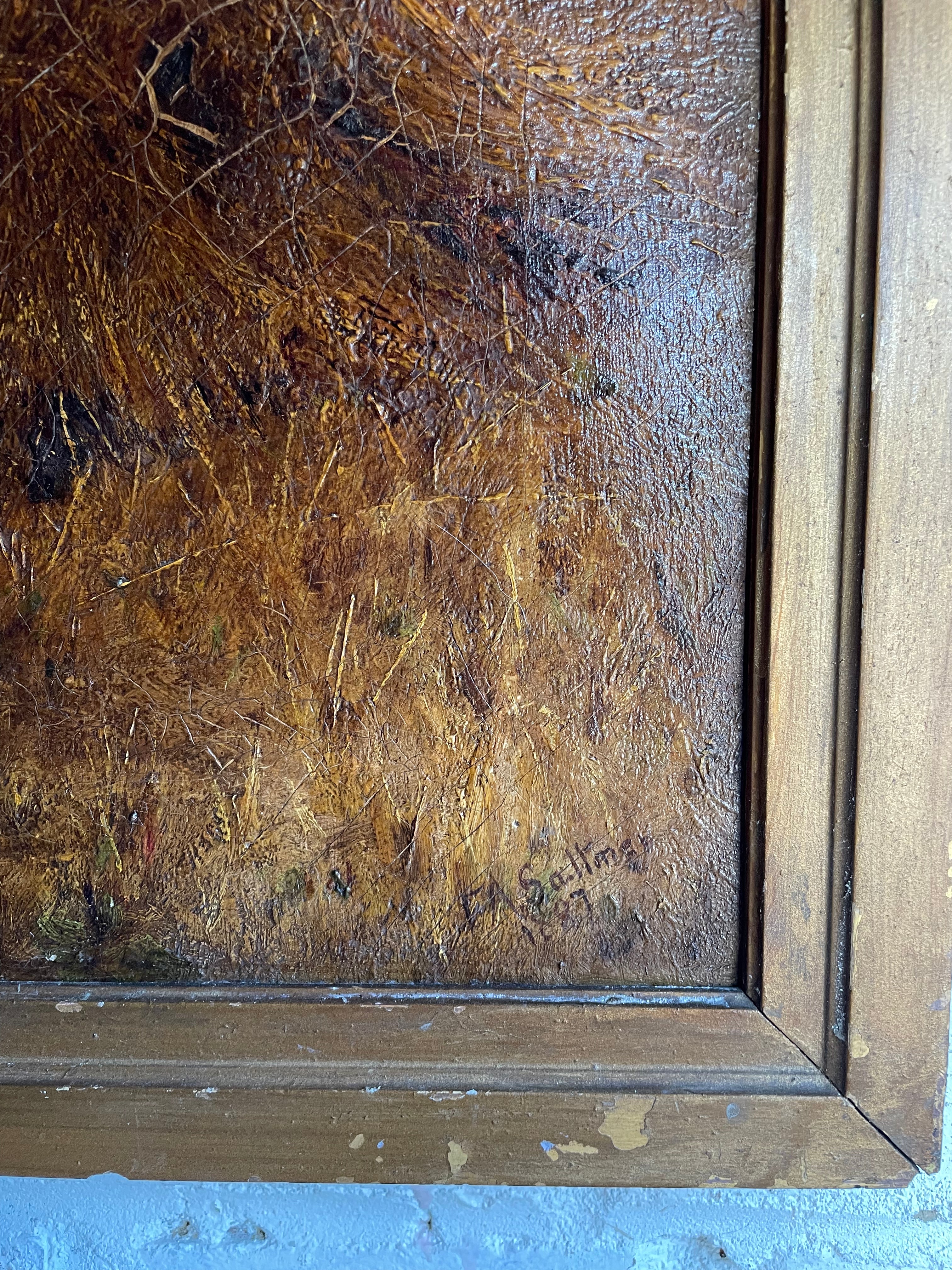 1887 Signed Oil on Canvas “The Harvest”