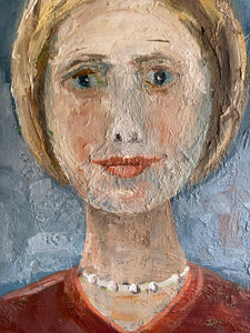Bloomsbury Style Portrait:  Oil on Canvas