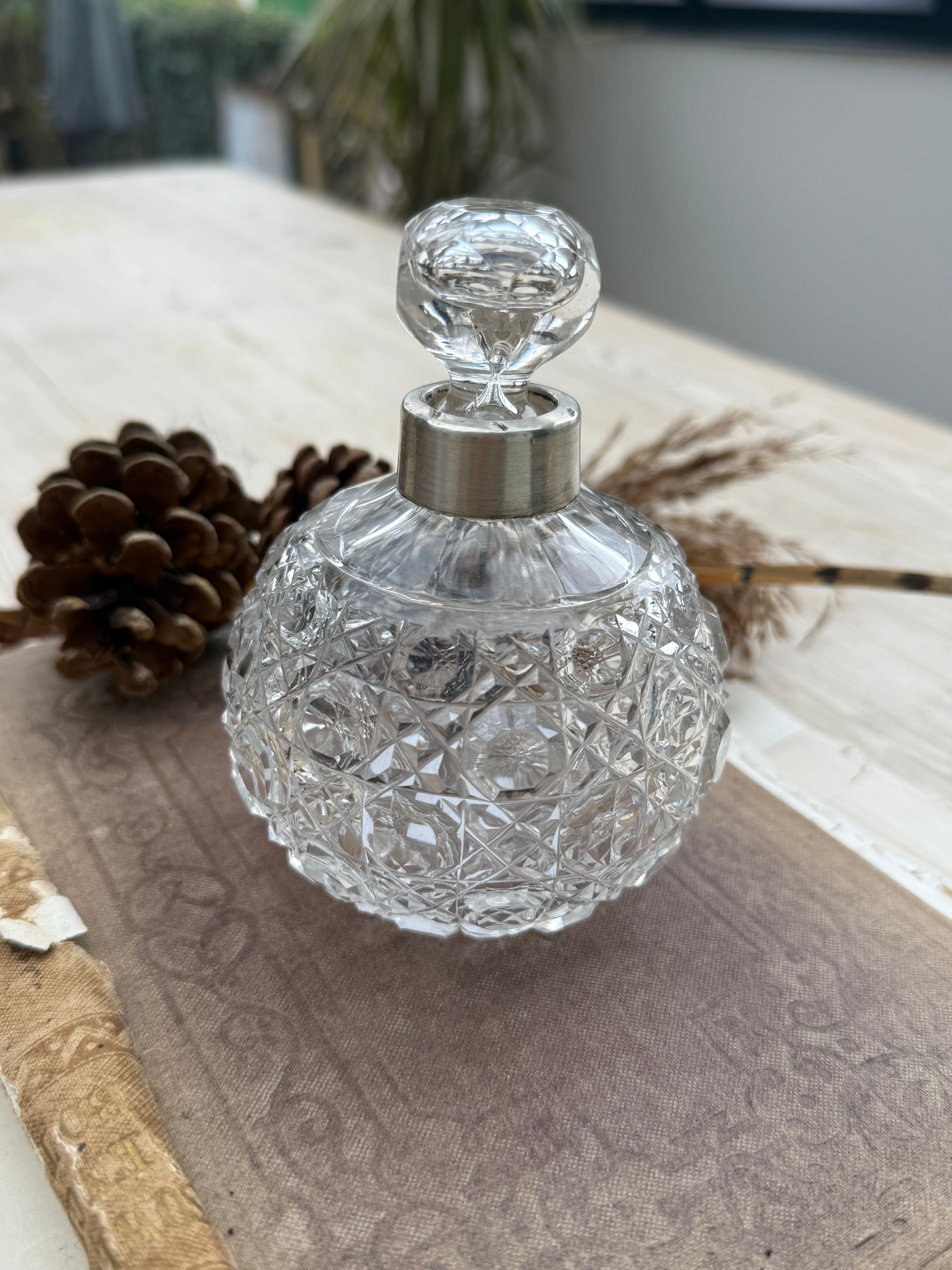 Victorian Cut-Glass Perfume Bottle: Circa 1870