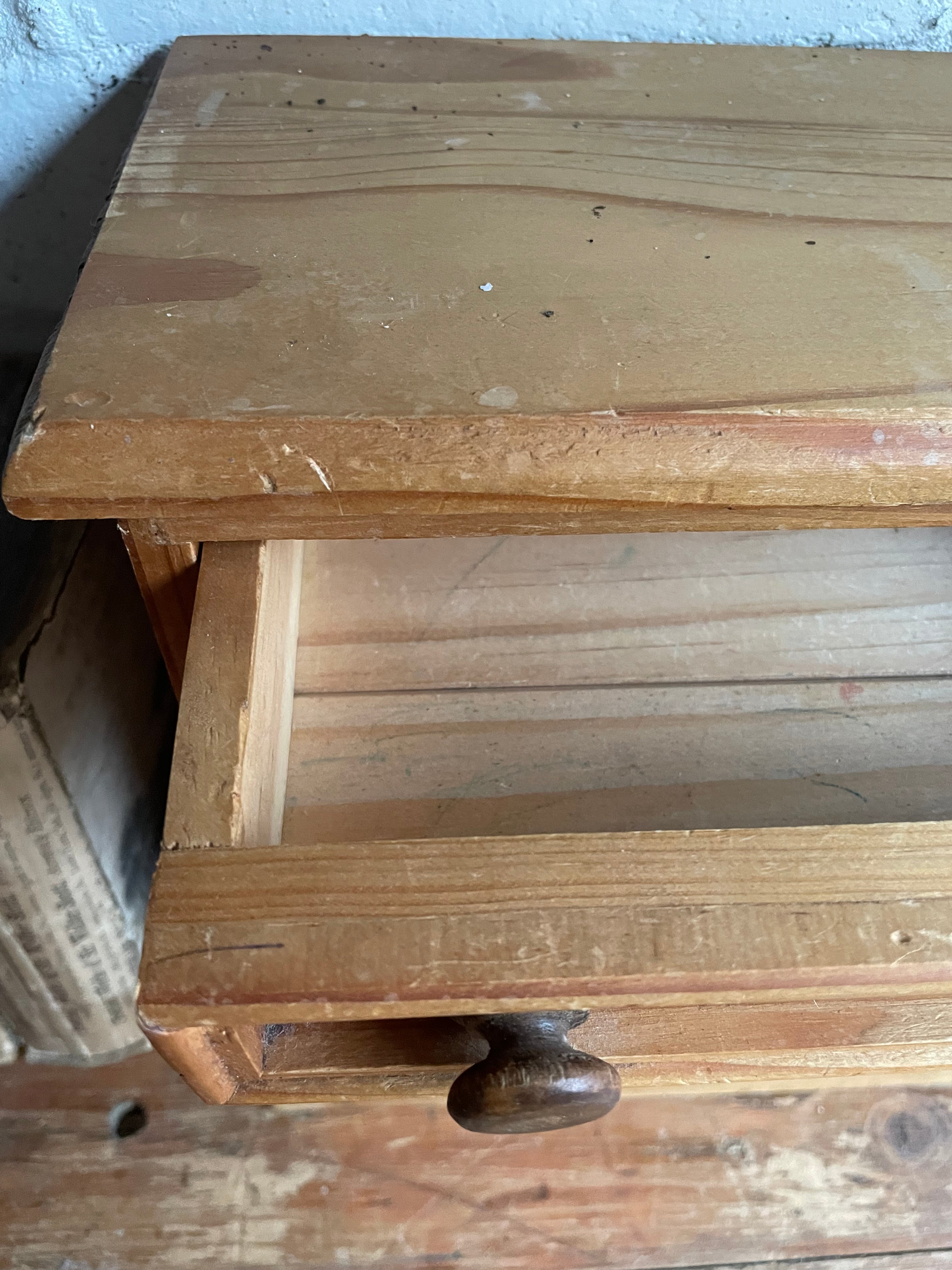 Vintage Pine Apprentice Drawers with turned knobs