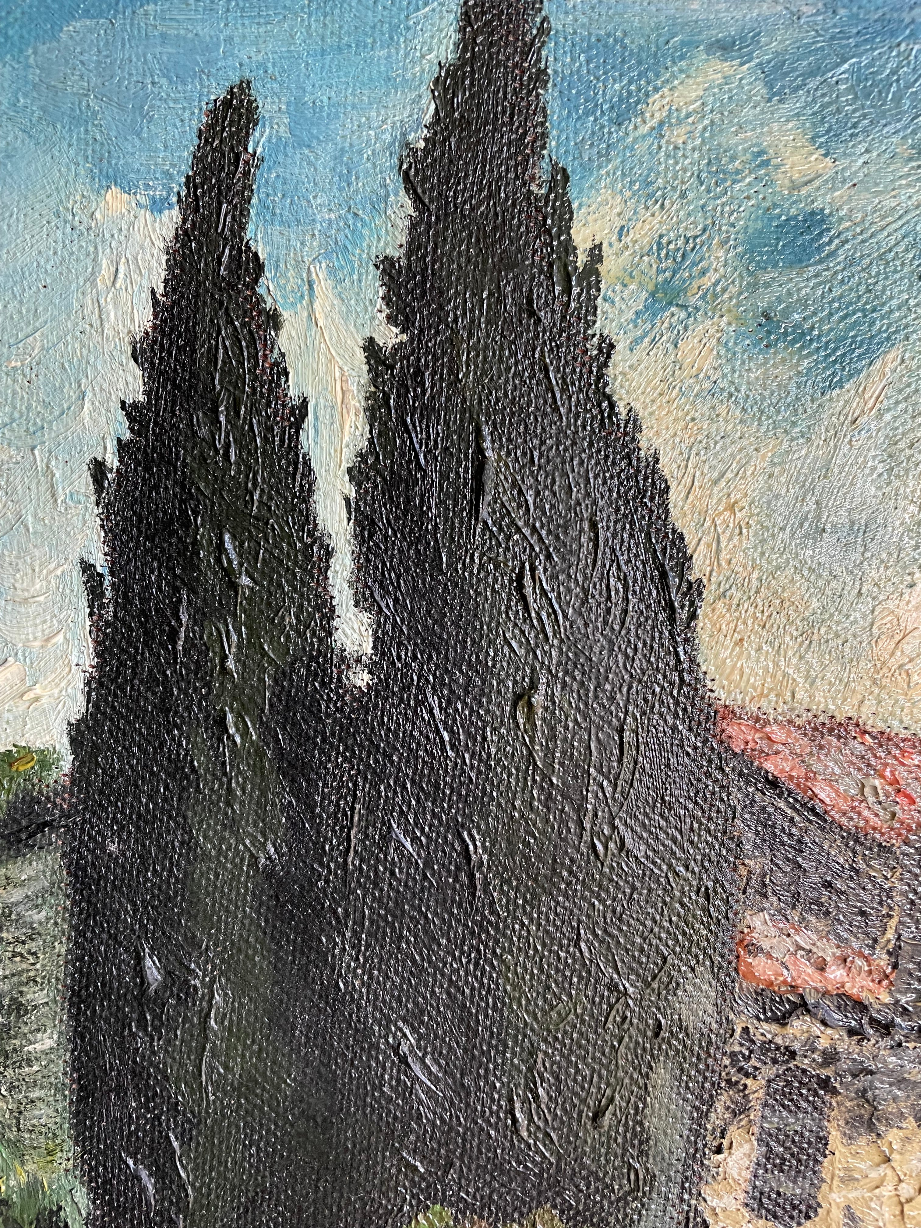 Provencal Farmhouse :  Signed Oil on Board