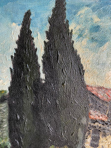 Provencal Farmhouse :  Signed Oil on Board