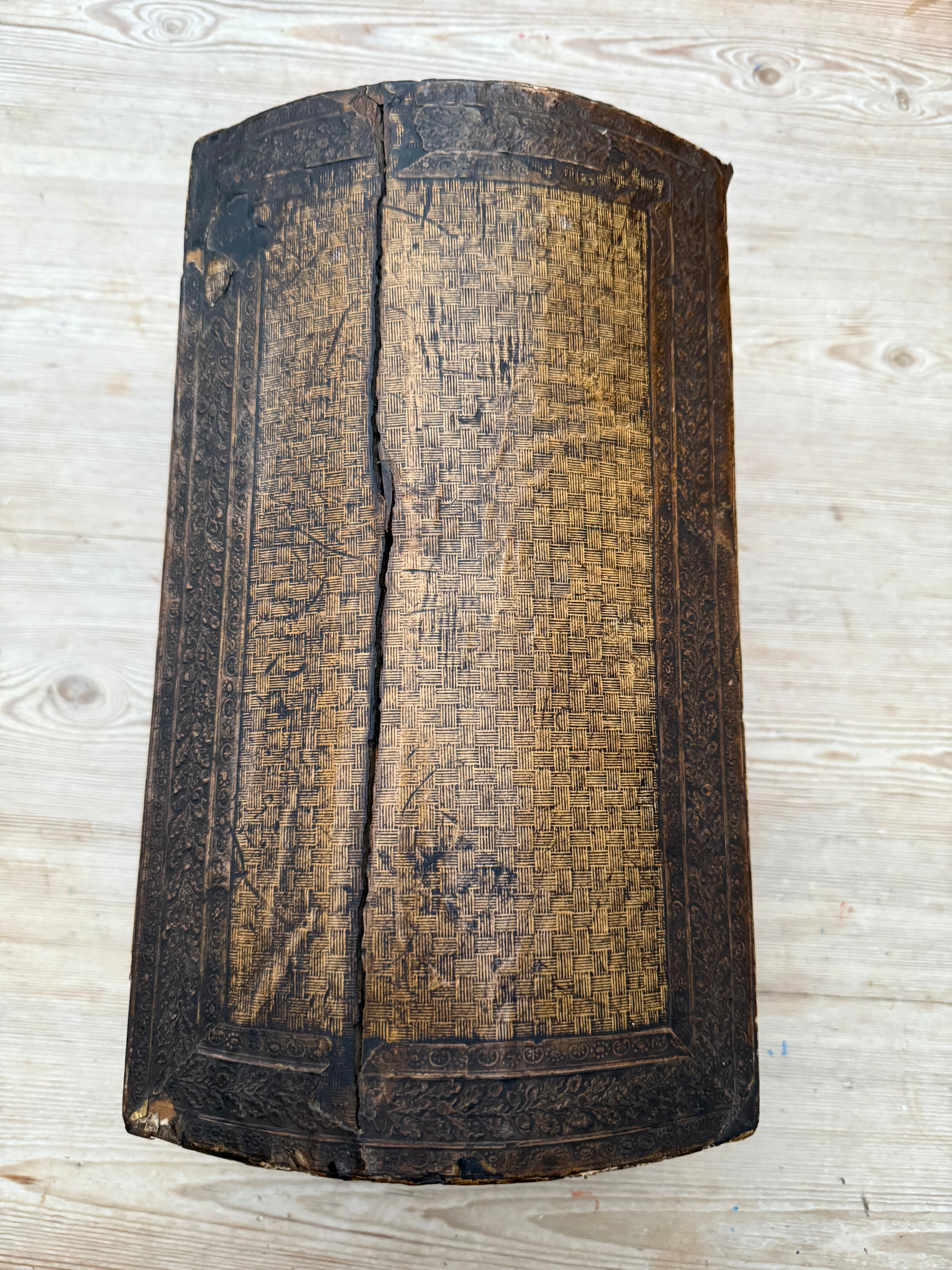 Circa 1880s: Embossed Faux Leather Box