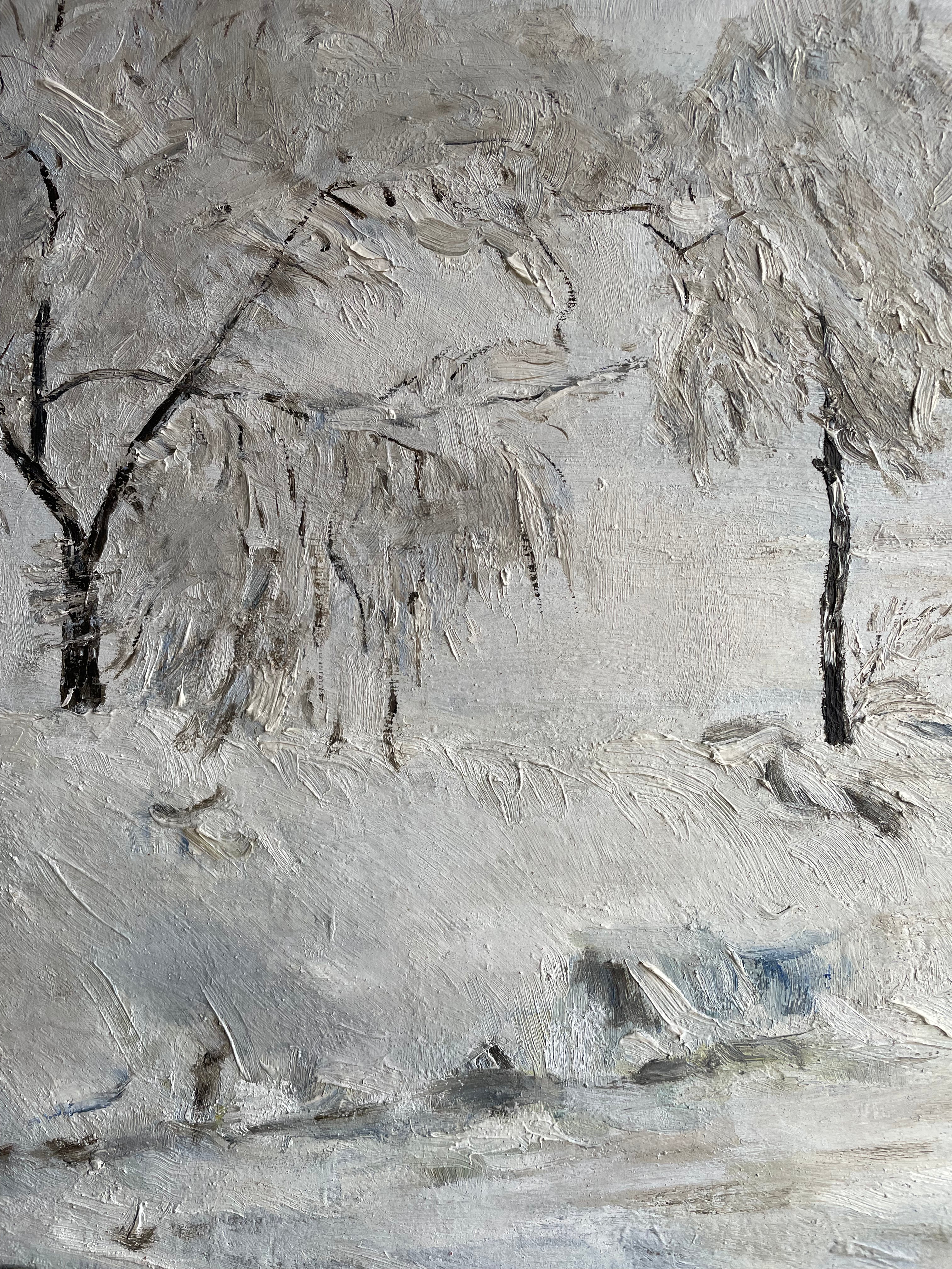 Oil on Board: Wintry Forest