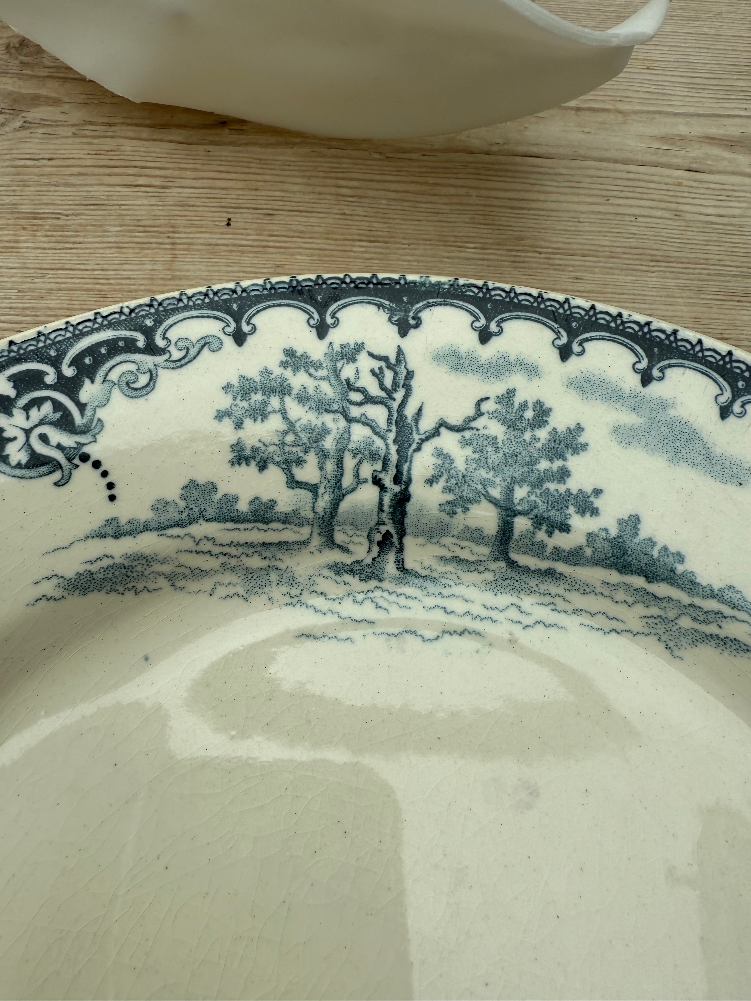 Antique French “Faciences Porcelaines Cristaux” Plate