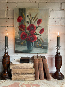 Early 1900s Oak & Silver Plate Wooden Candlesticks. Were £50 now £32.50 at checkout