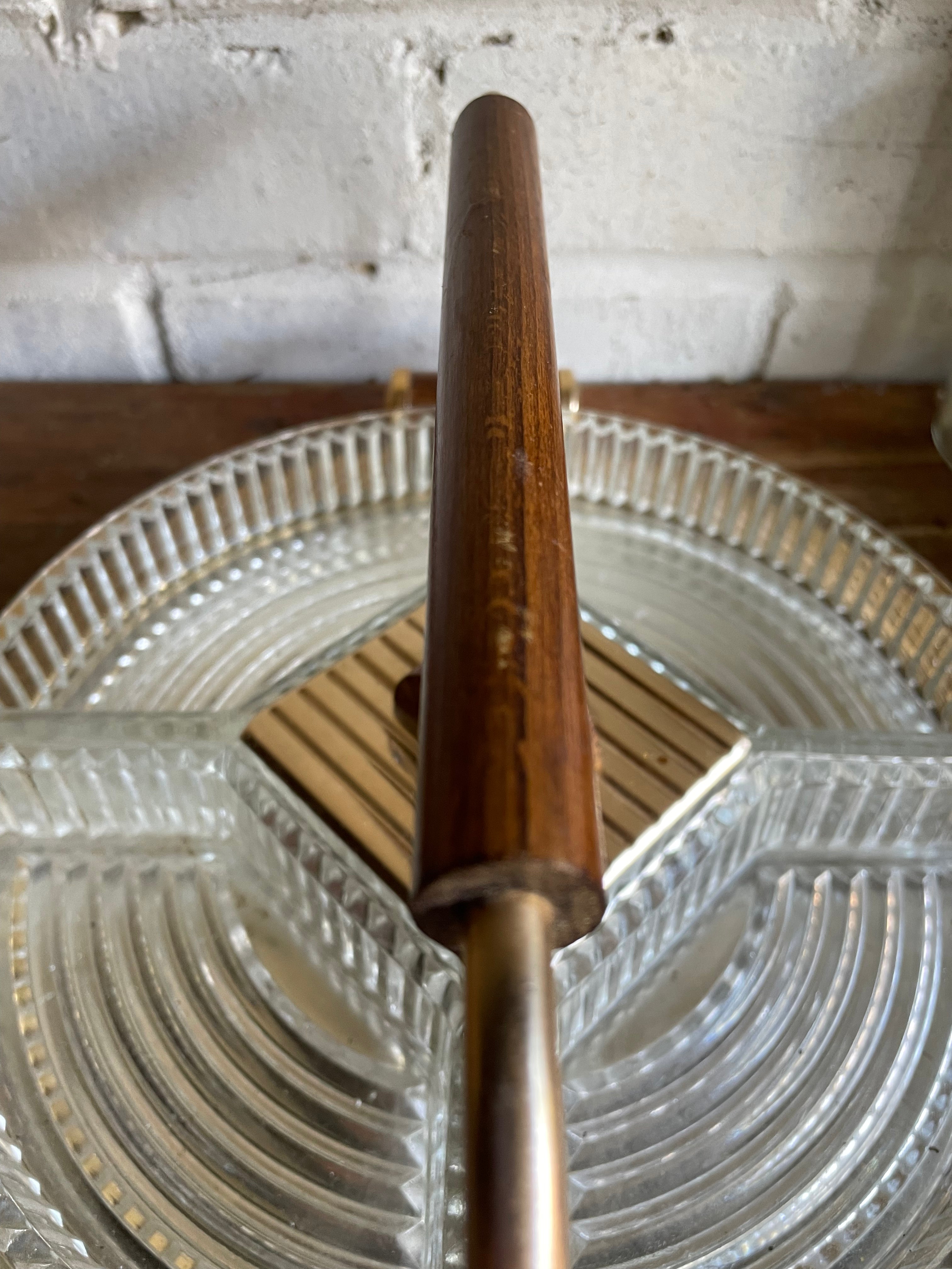 Art Deco Canapé Dish with removable glass dishes and mirrored tray