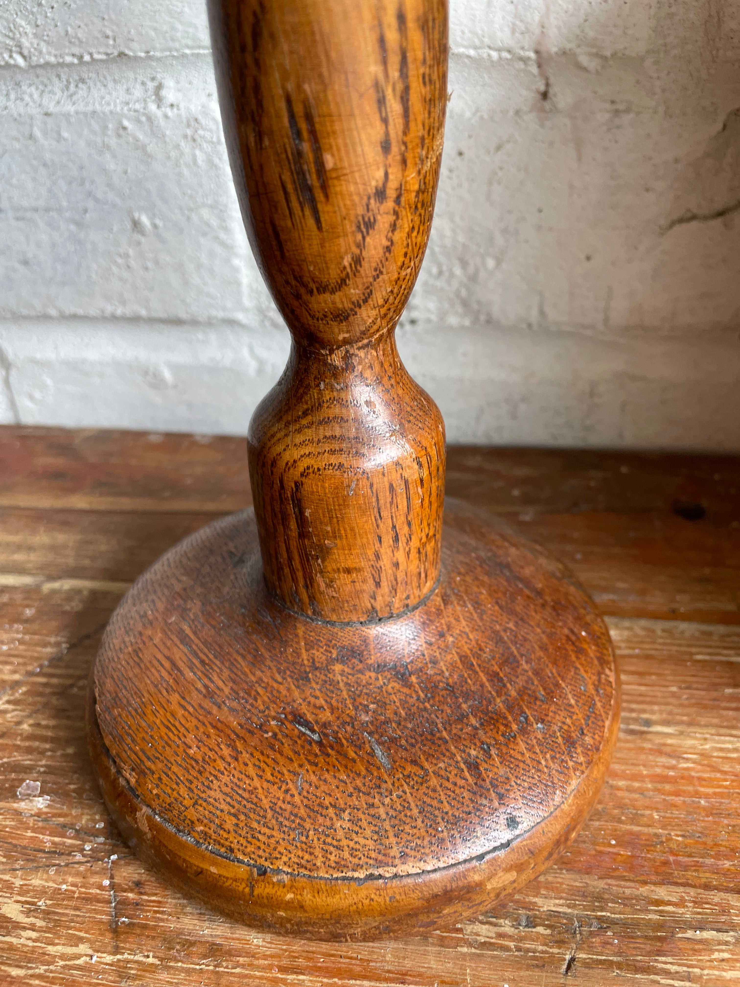 1940s Turned Wooden Candlestick