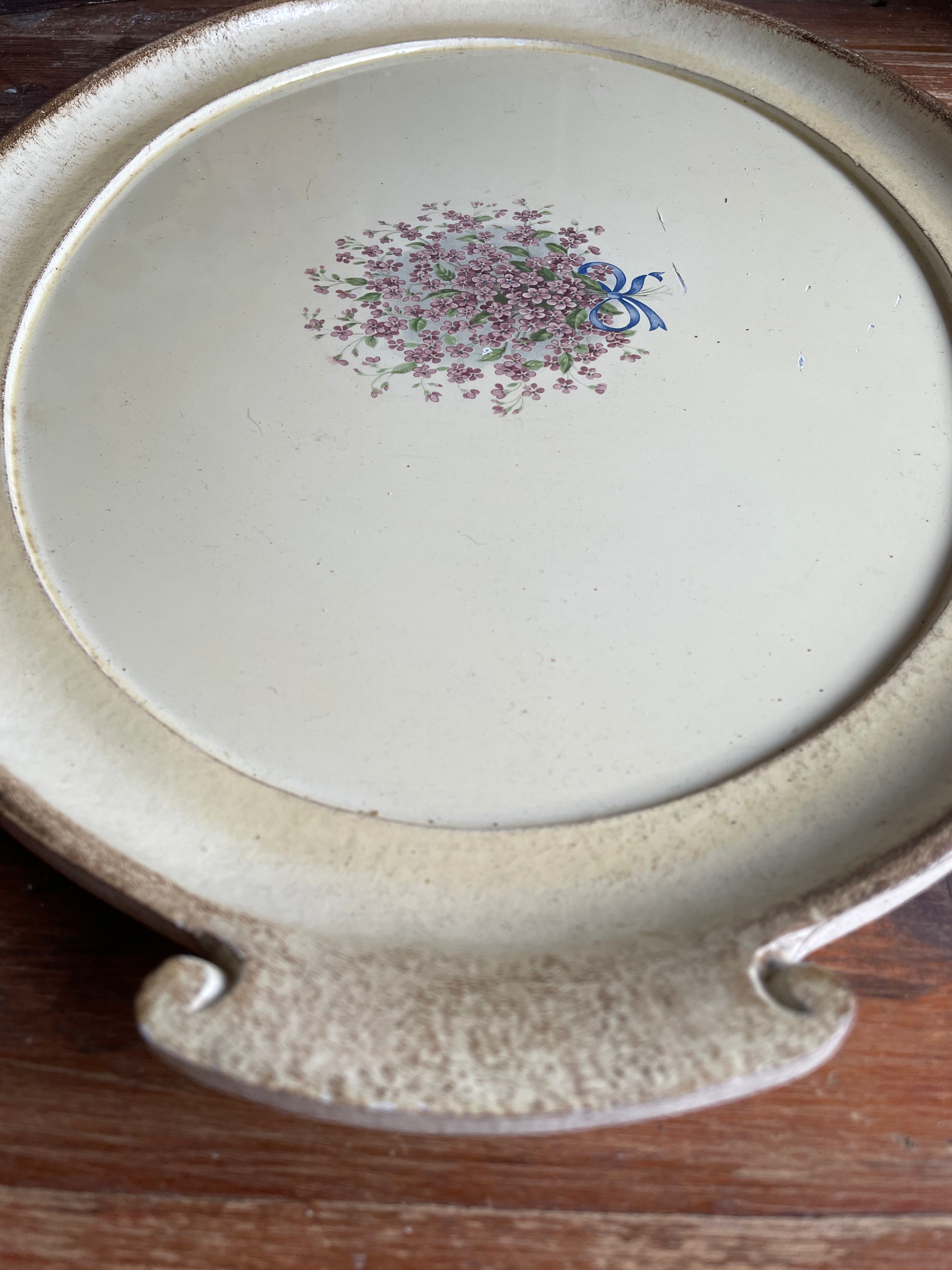 Hand-Painted Floral Wooden Tray
