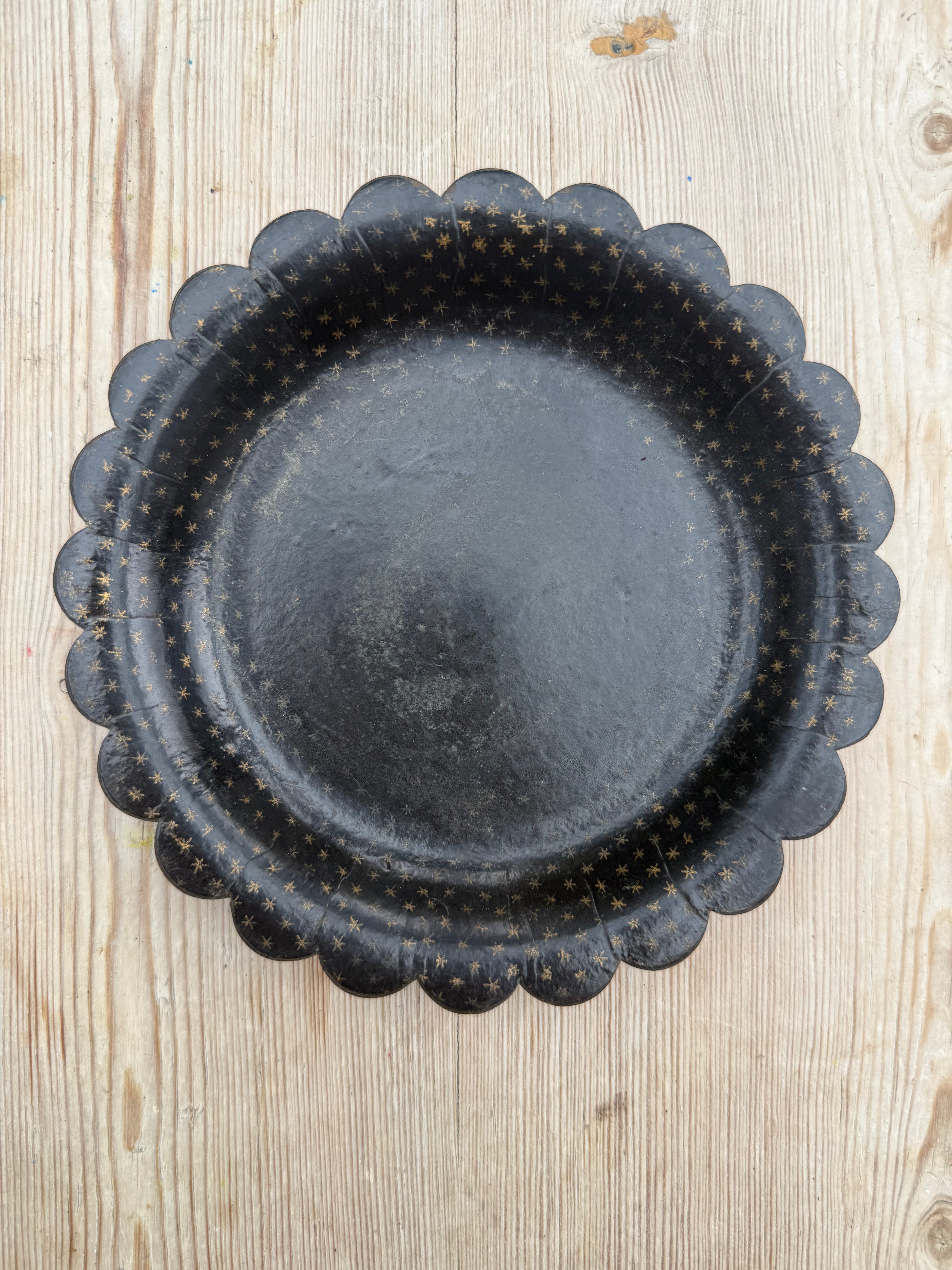 19th Century Scalloped Papier Mache Plate