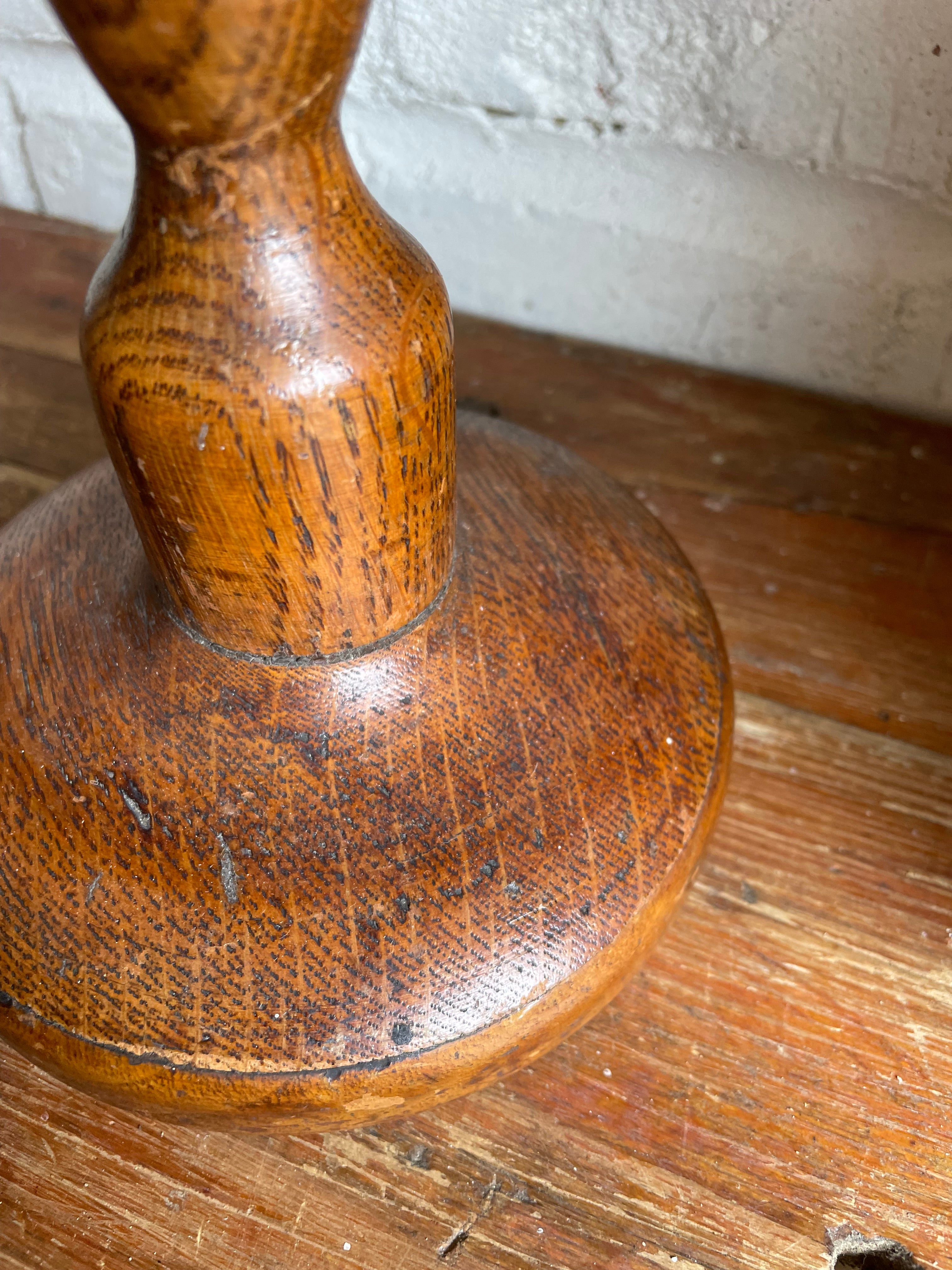 1940s Turned Wooden Candlestick