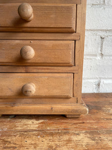 Antique Pine Apprentice Drawers with turned knobs