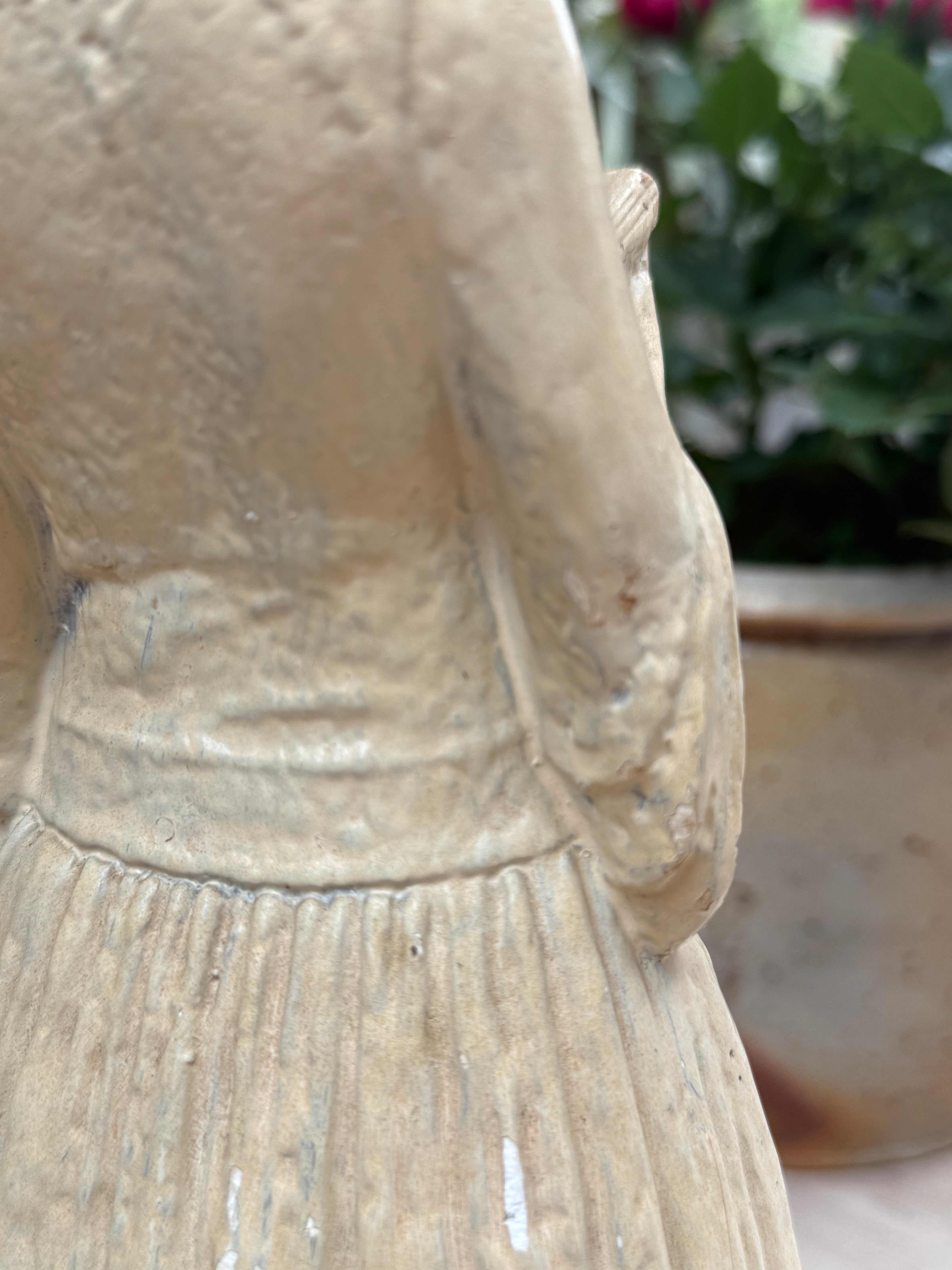 In Prayer: Beautiful Glazed Clay Sculpture