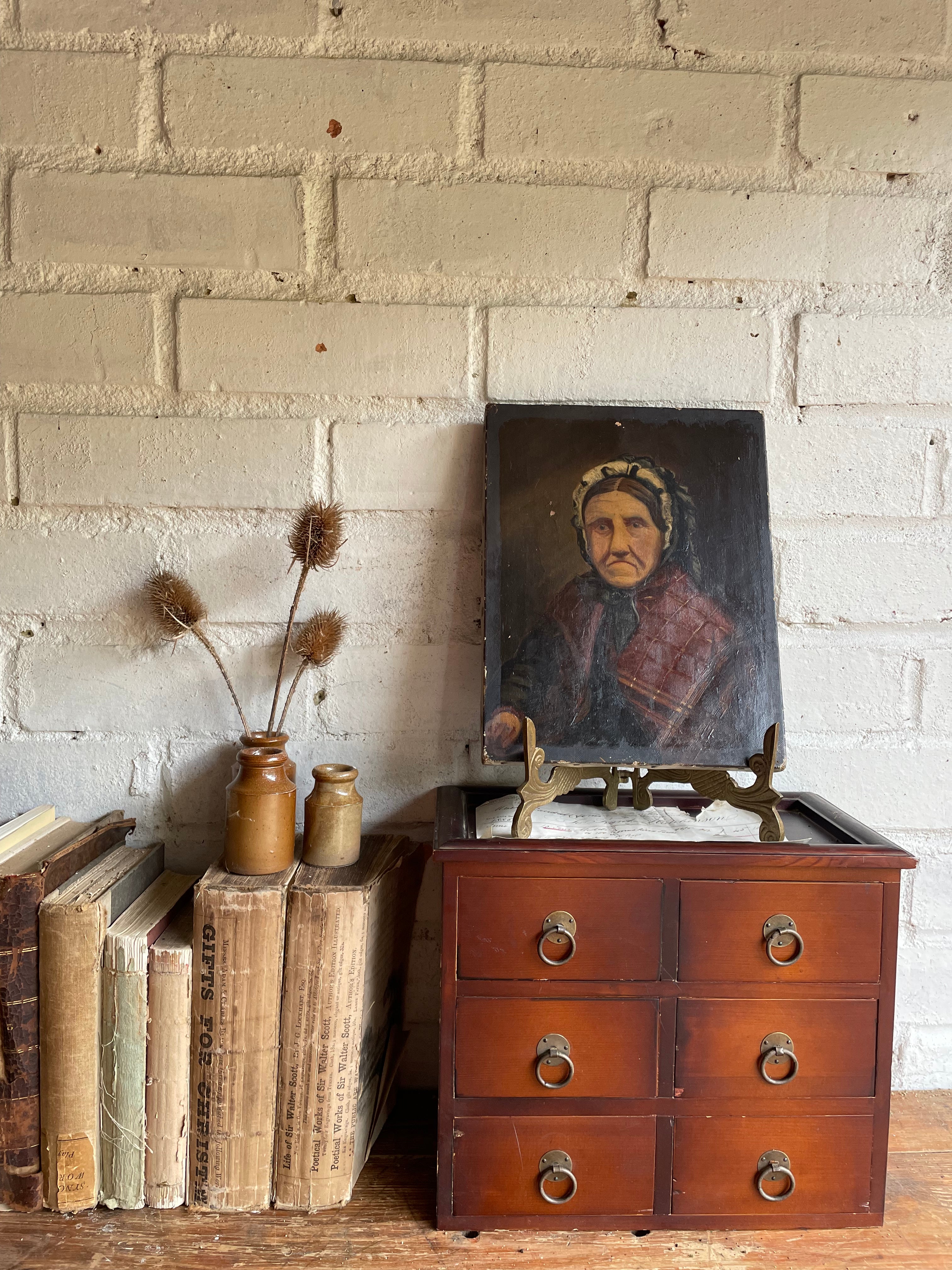 Small 19th Century Oil on Canvas: Portrait of a Woman