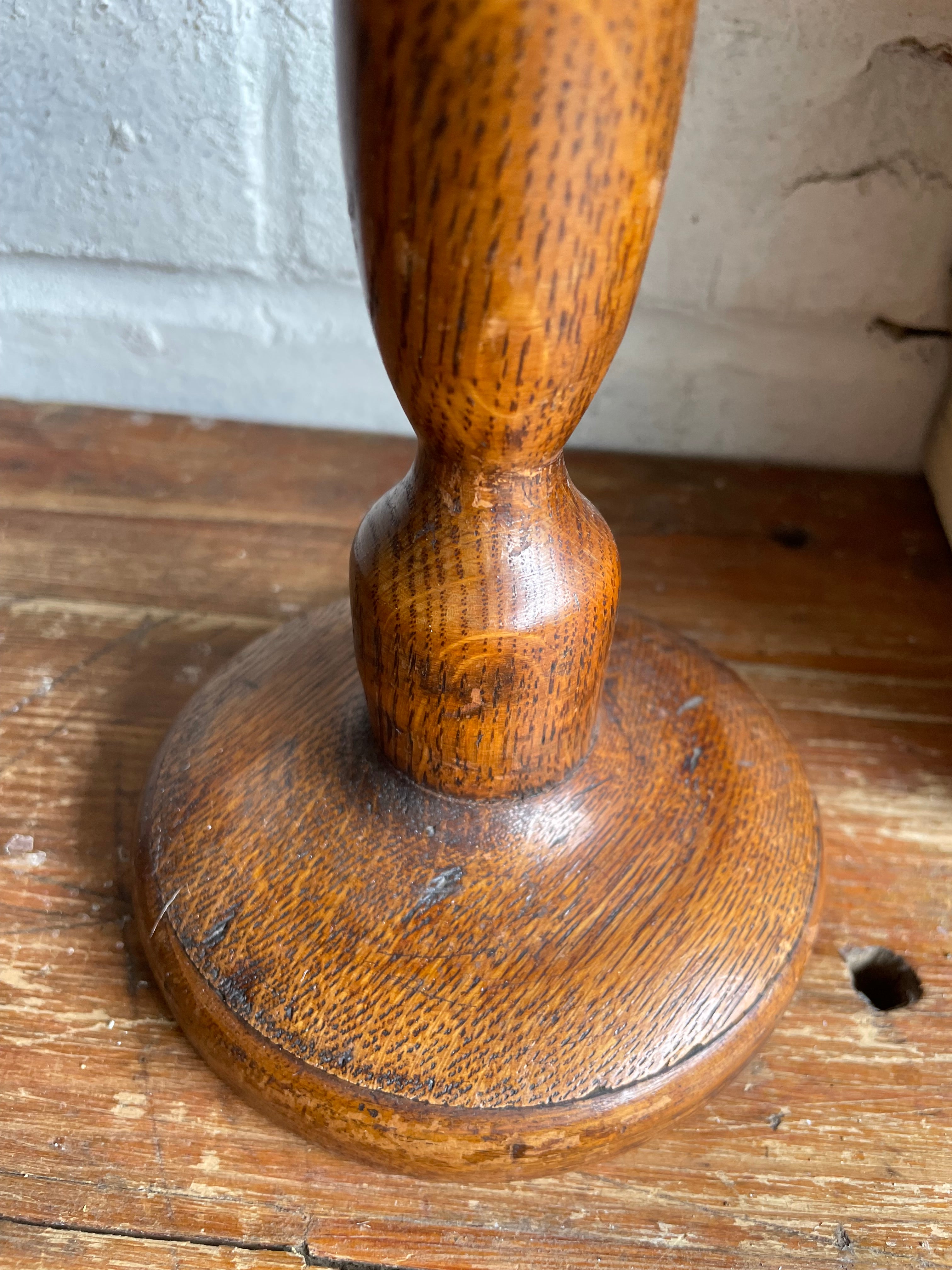 1940s Turned Wooden Candlestick
