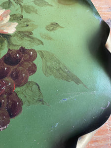 Handpainted Floral Toleware Plate