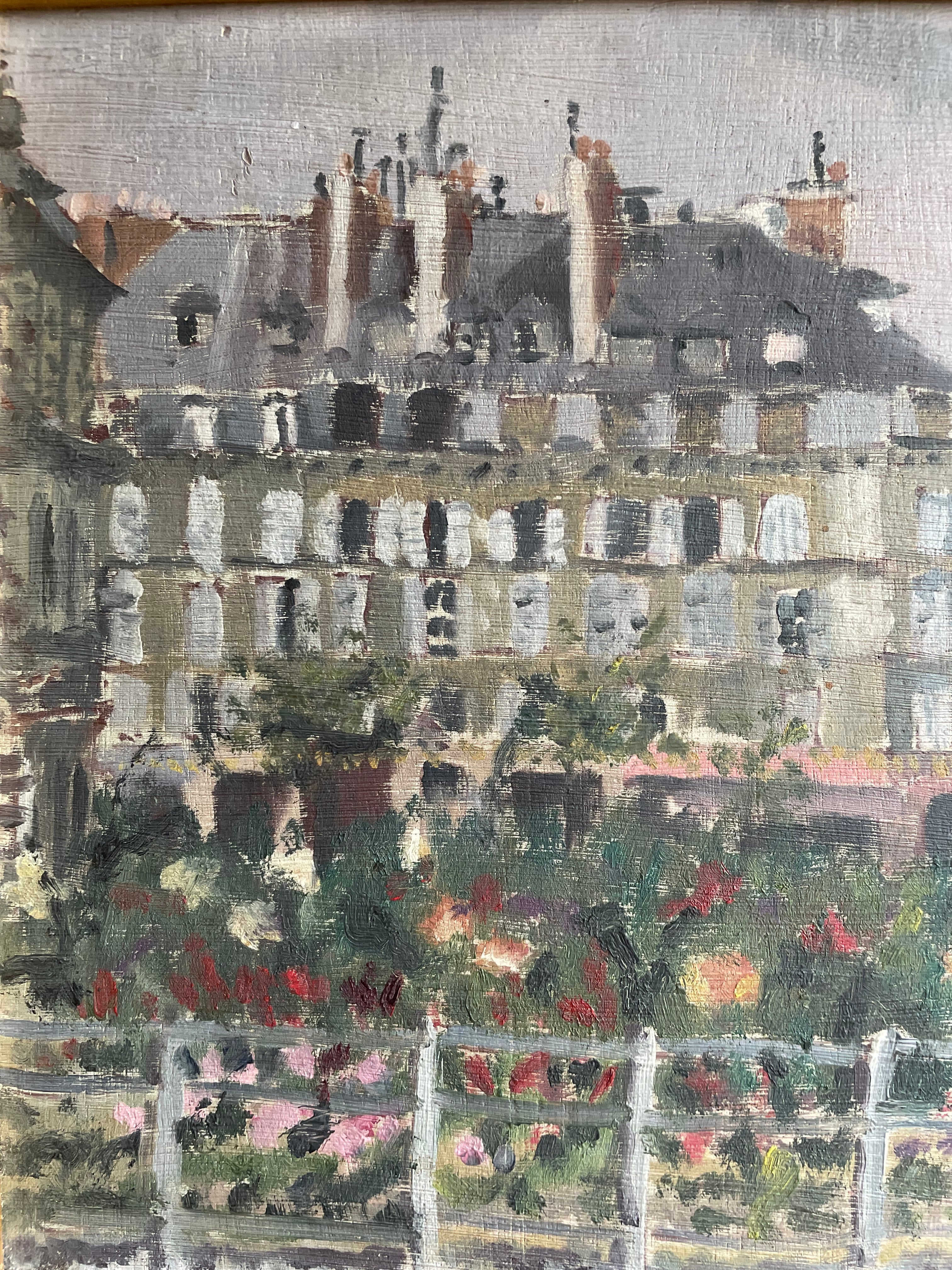A French Garden in Bloom: Oil on Board: Was £90 now £63 at checkout