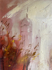 A Victorian London Street Scene: Oil on Canvas