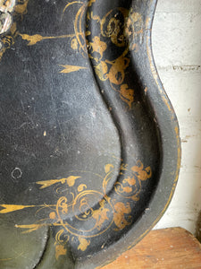 Oversized 19th Century Papier Mache Tray with Mother of Pearl