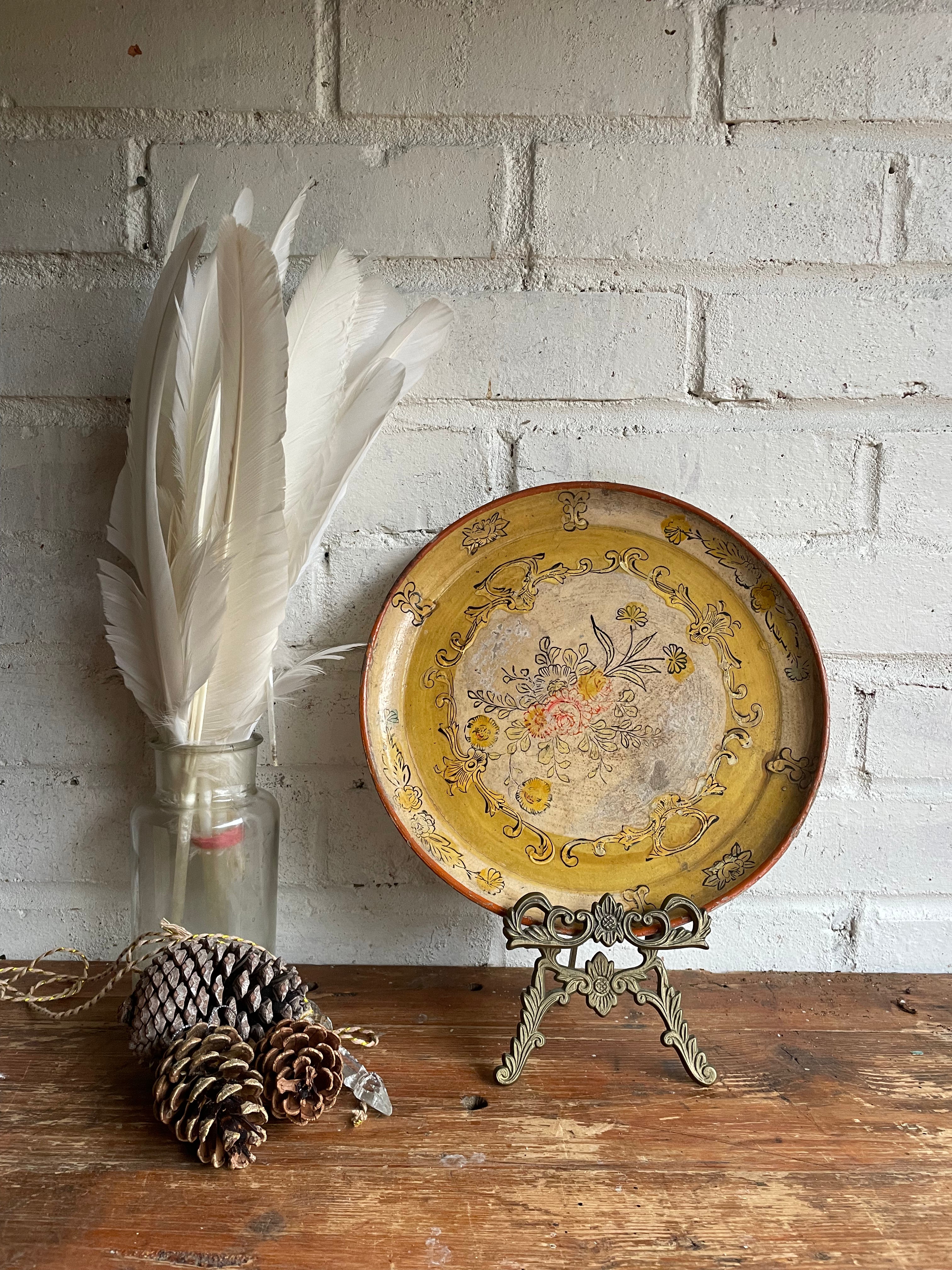 Hand-Painted Wood Tray