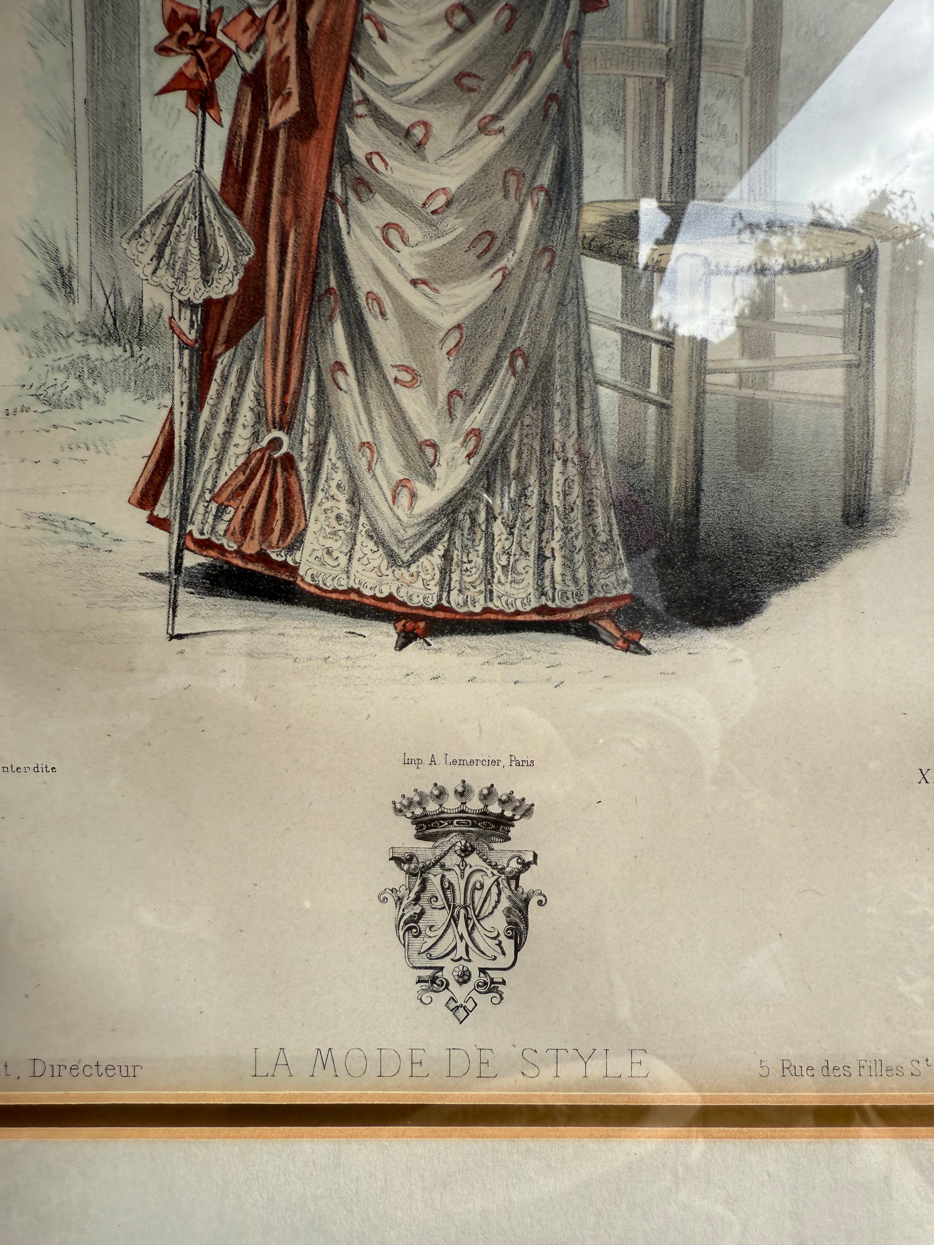 19th Century French Magazine Framed Hand Coloured Illustration - No 19