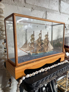 Little Miniature Ship in Glass Box
