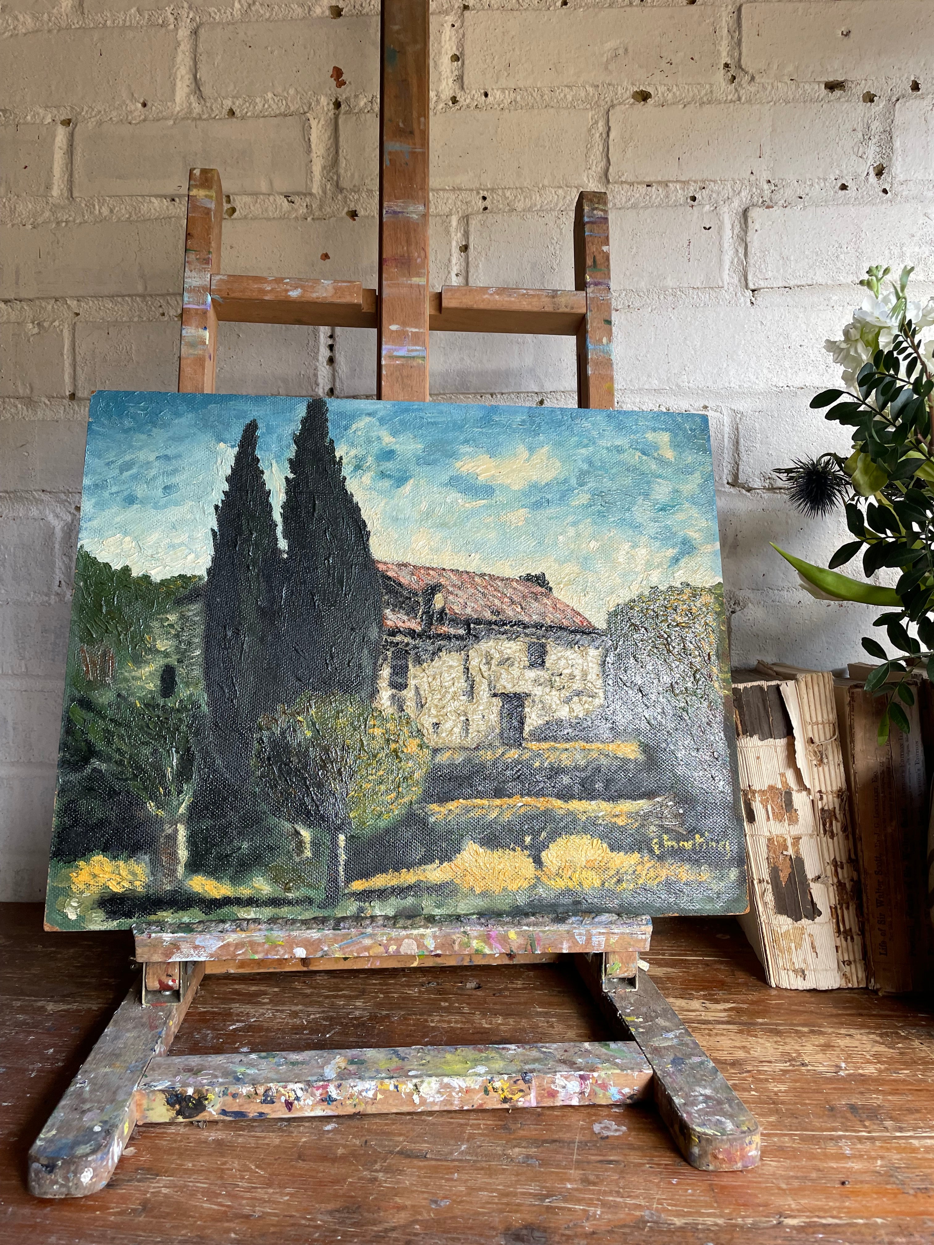Provencal Farmhouse :  Signed Oil on Board