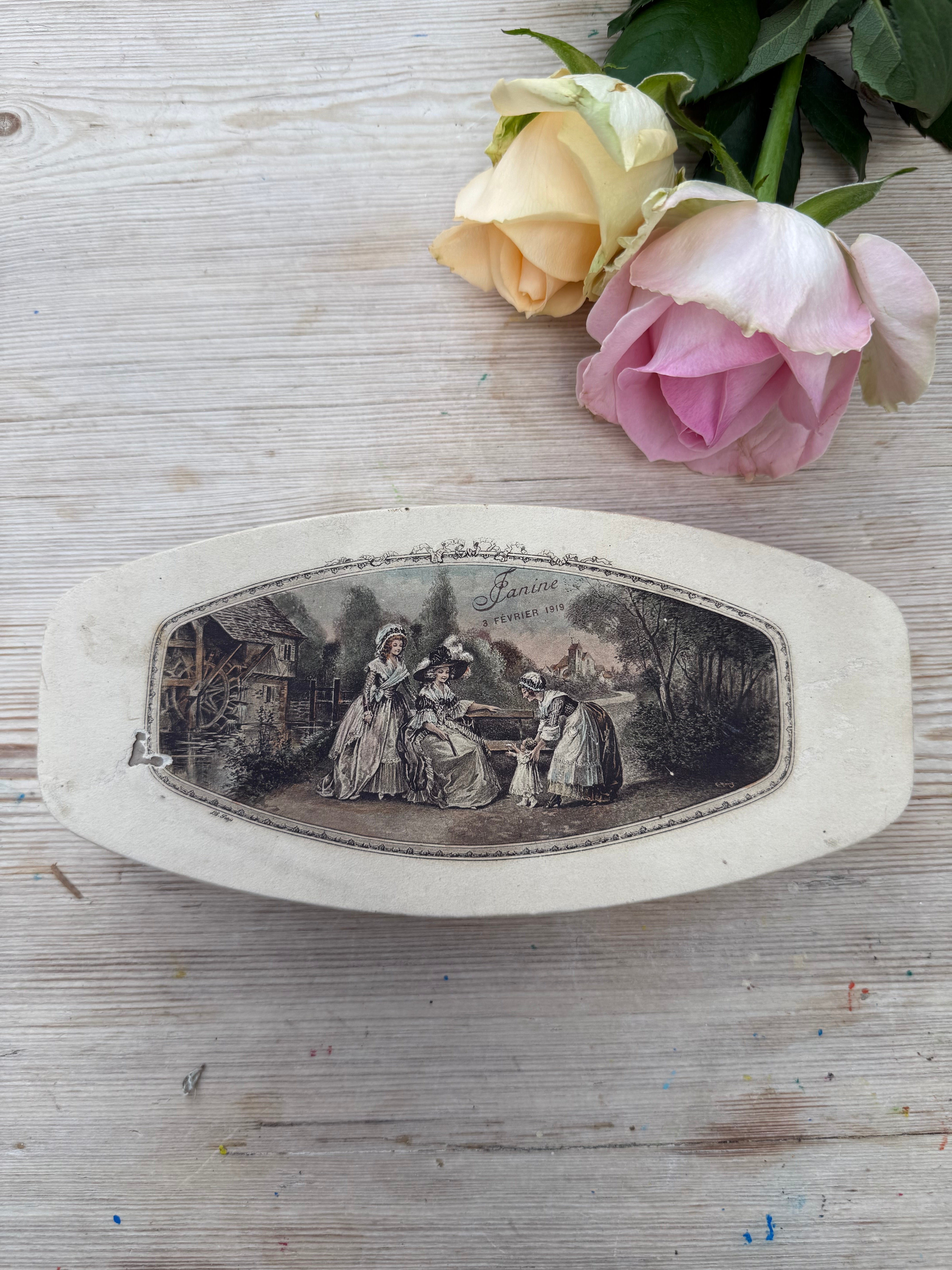 Antique French Cardboard Bonbon/ Chocolate Box circa 1900’s