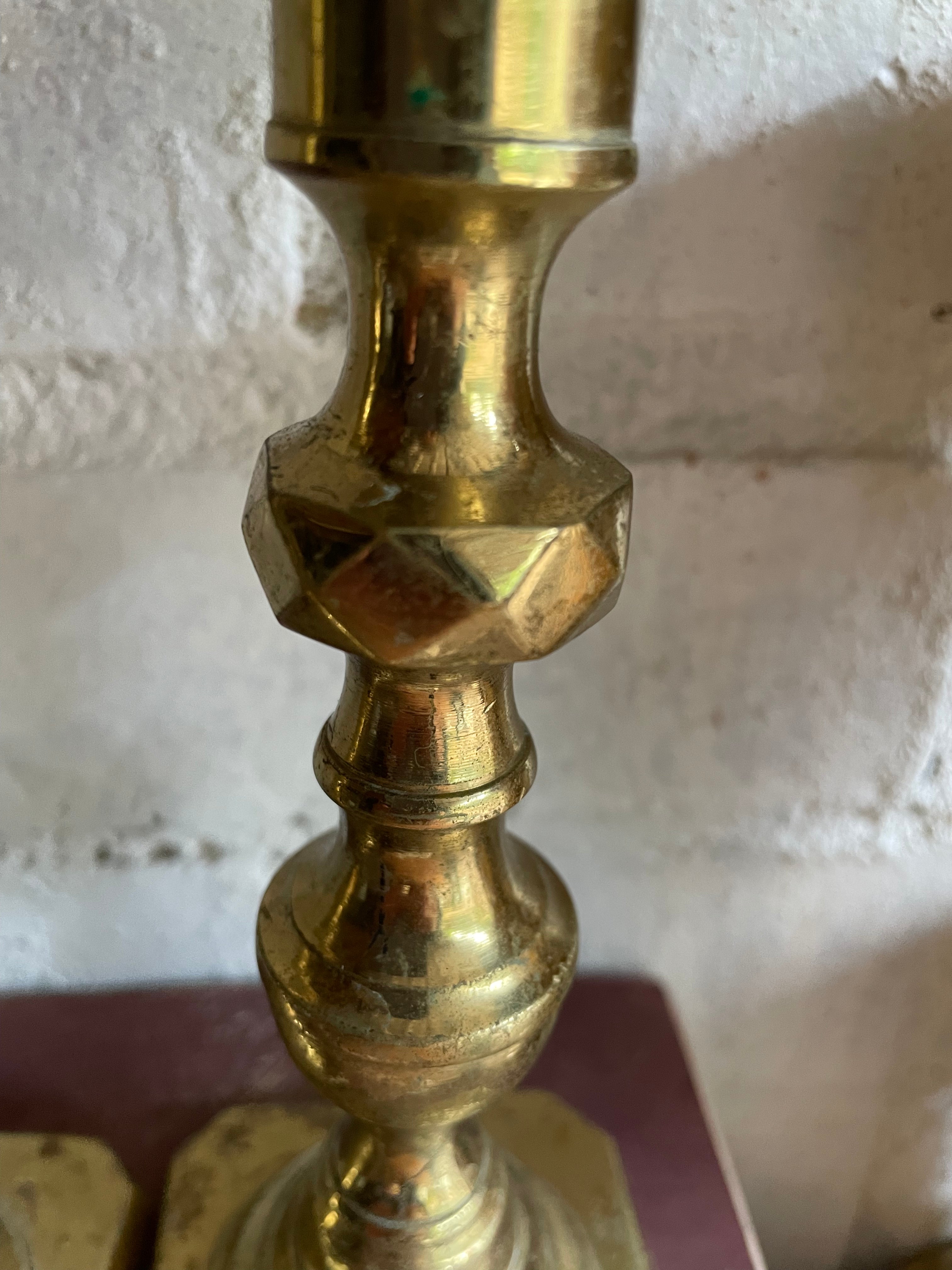 Pair of Small Classic Brass Candlesticks