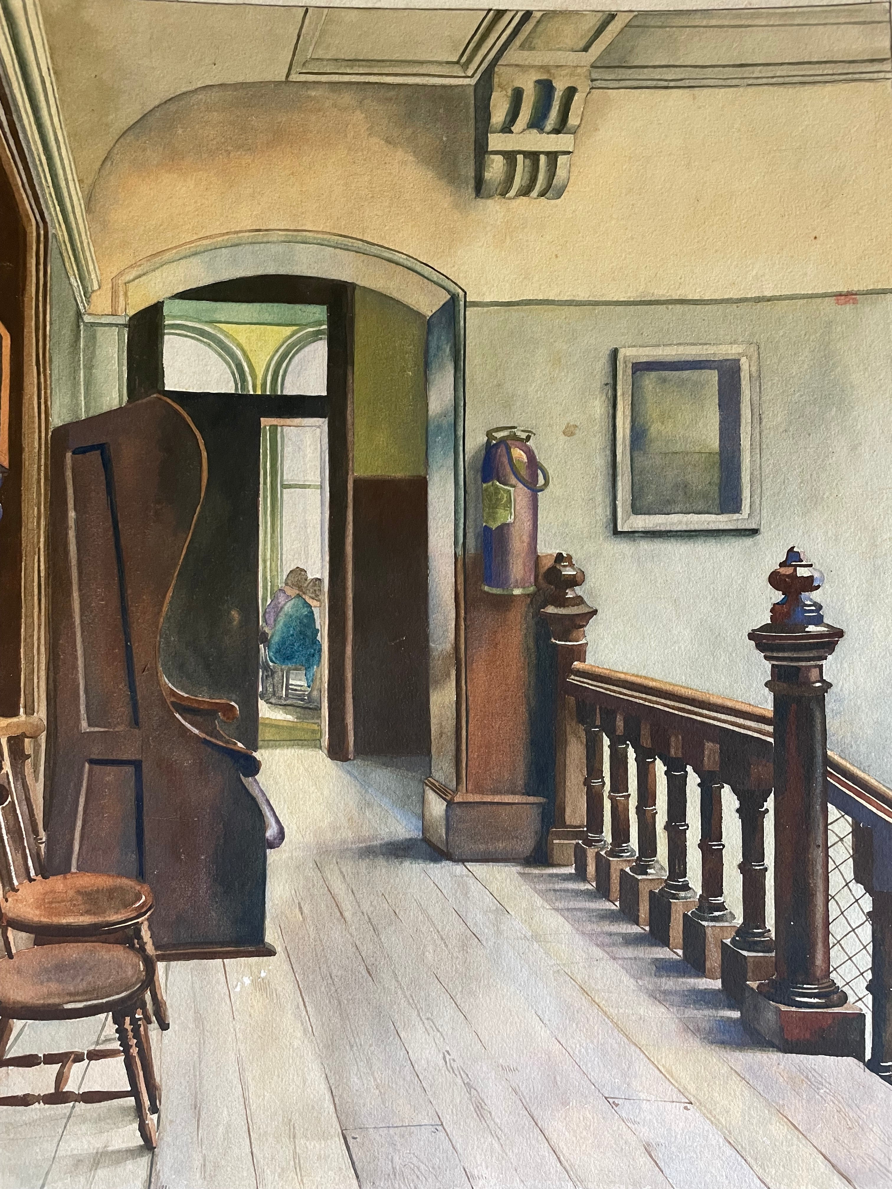 Miss Wakefields Embroidery Class: Watercolour & Ink Painting Circa 1940s