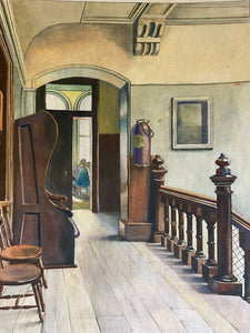 Miss Wakefields Embroidery Class: Watercolour & Ink Painting Circa 1940s