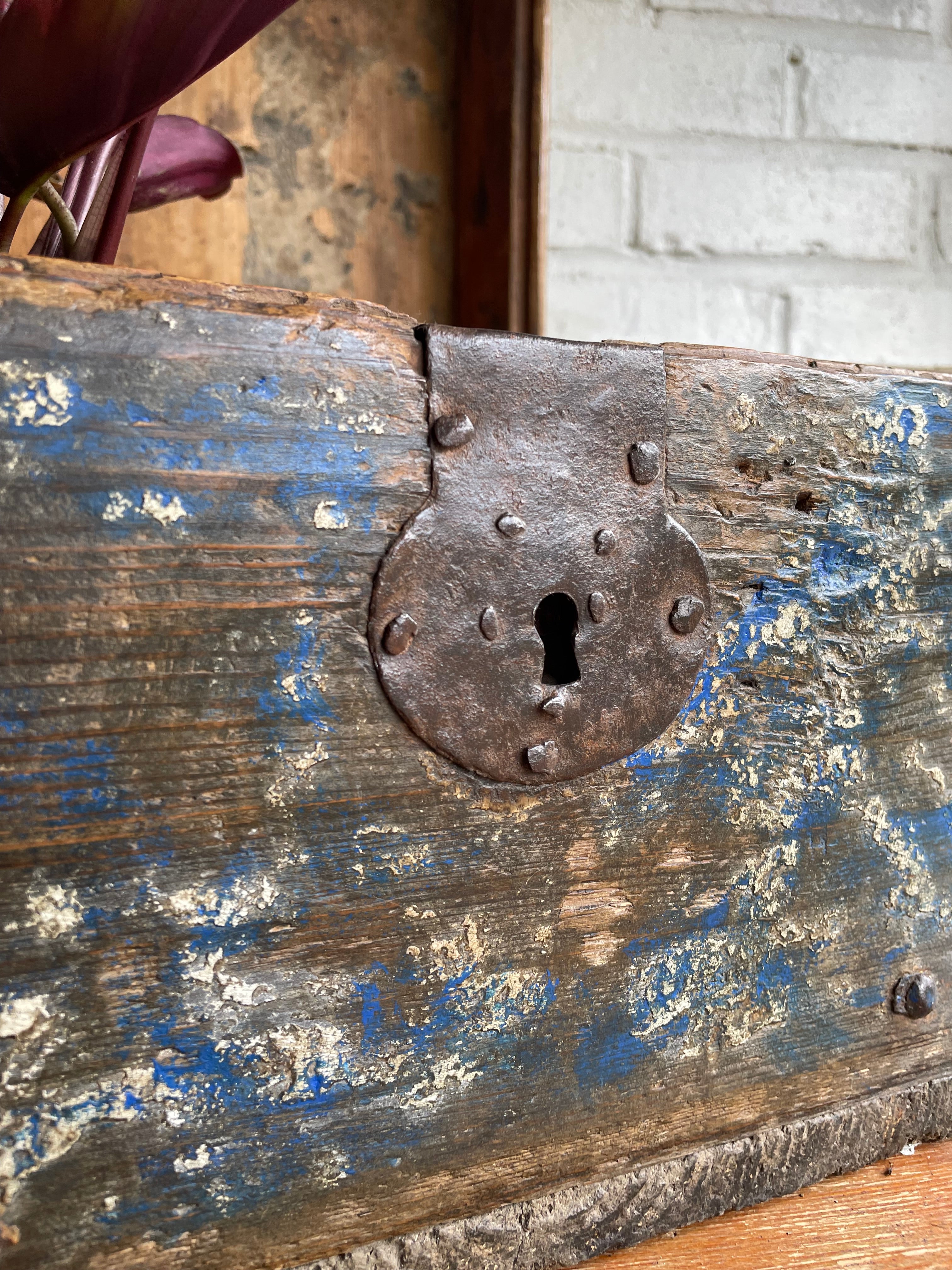 19th Century Chest with Original Iron Handles