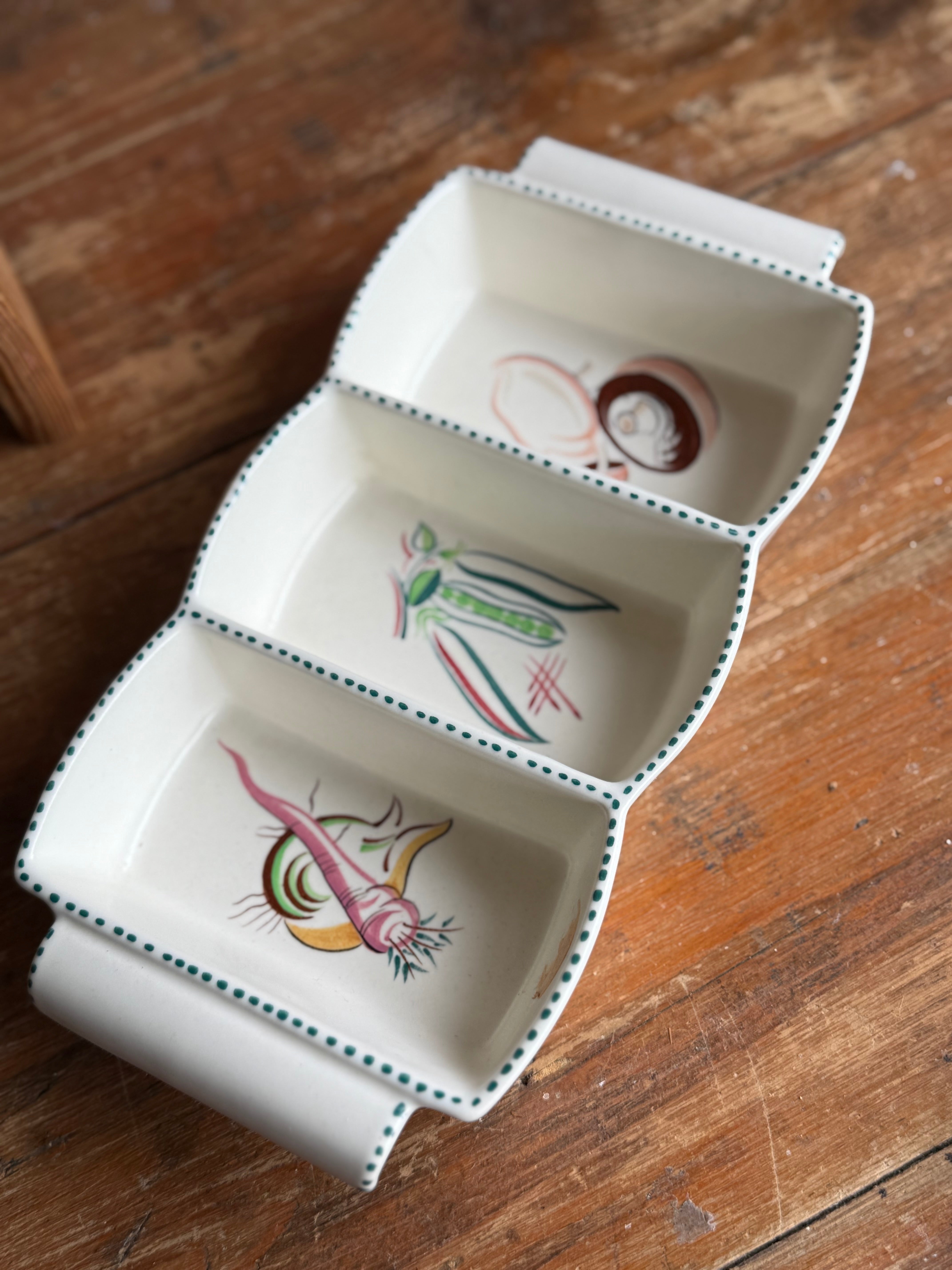 Vintage Poole Pottery Hors d'Oeuvres Dish
