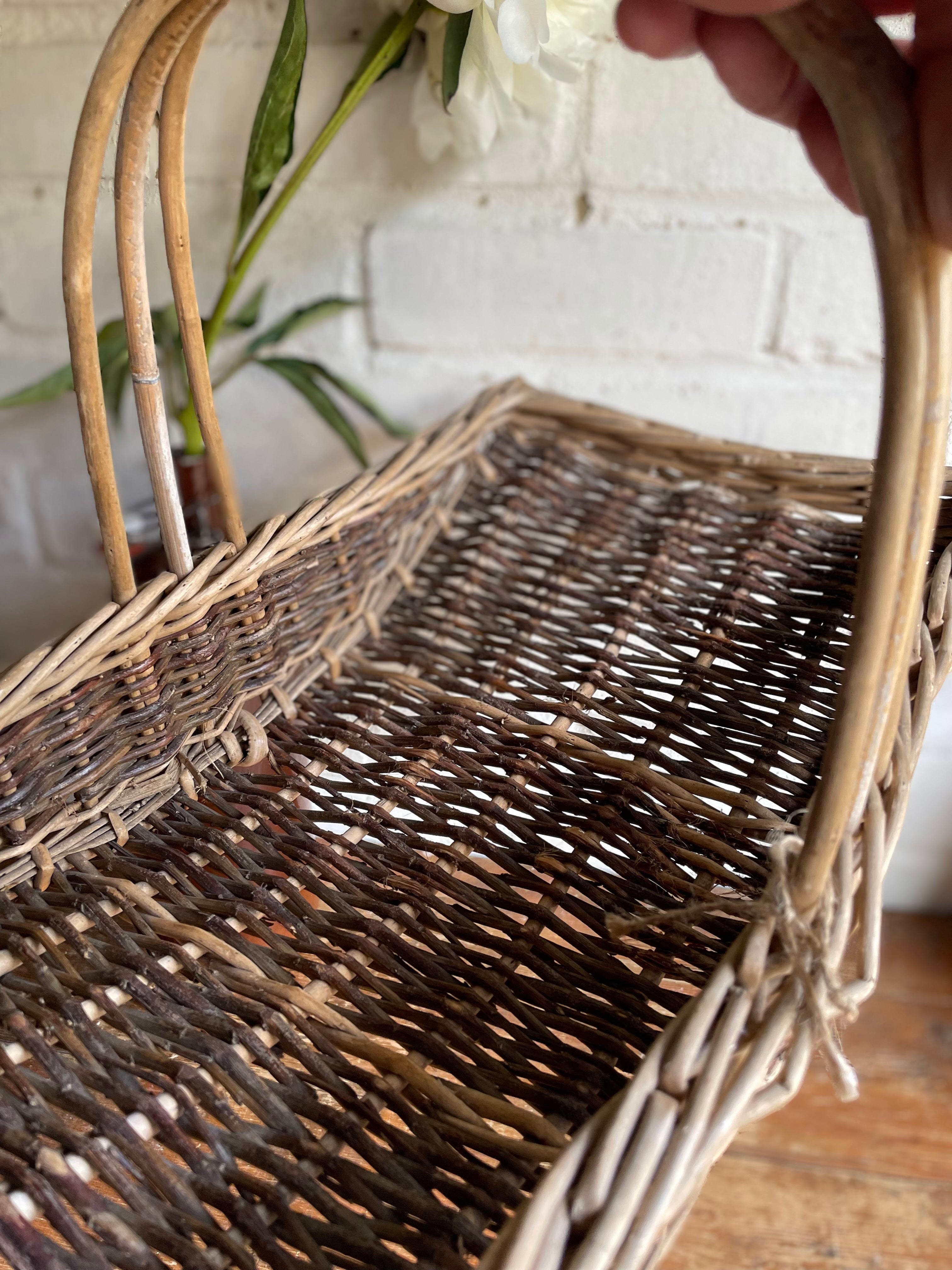 Vintage Wicker Flower Basket