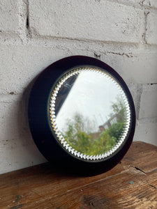 Small Bevelled Victorian Mirror with Burgundy Velvet Frame
