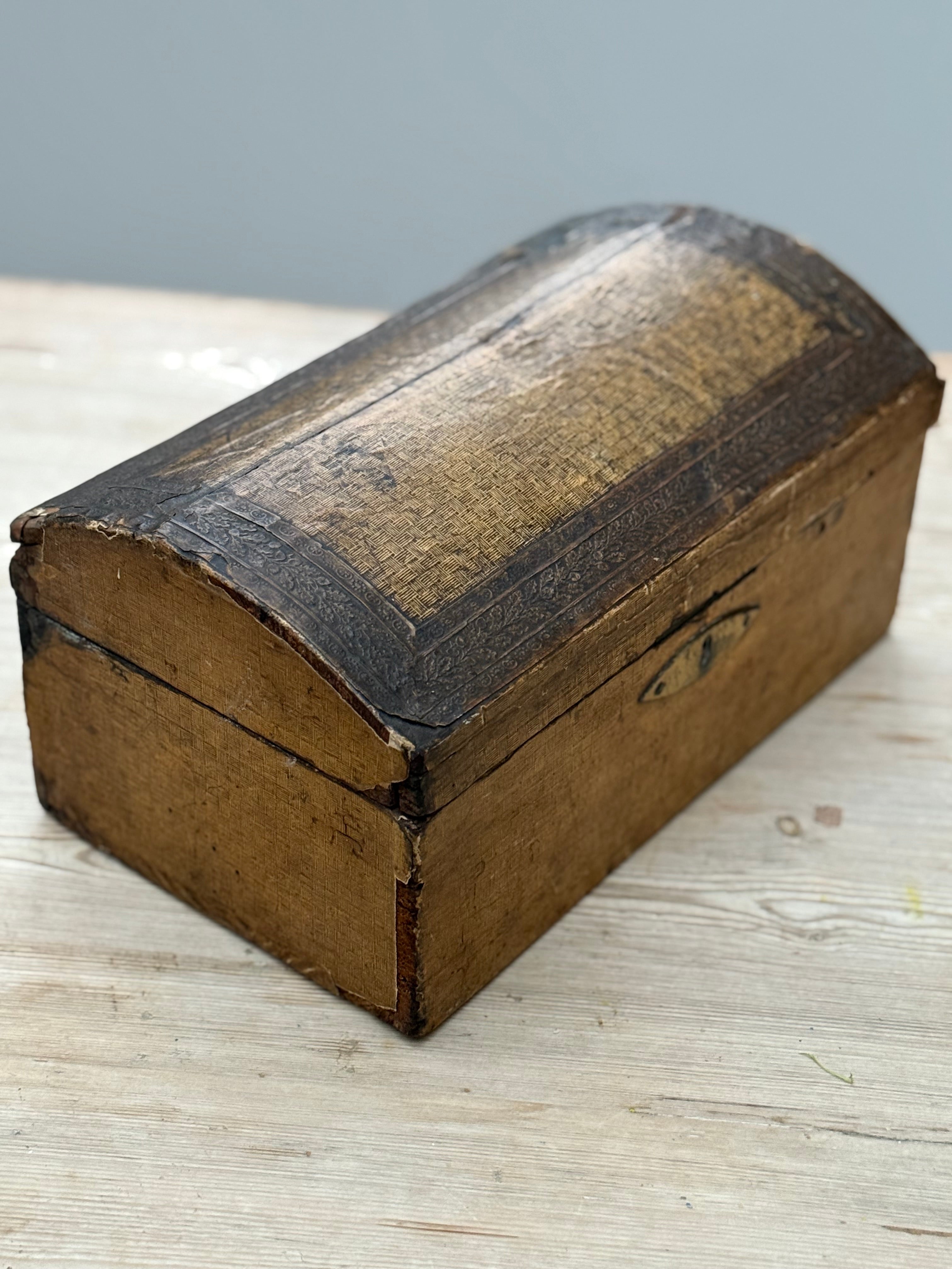 Circa 1880s: Embossed Faux Leather Box