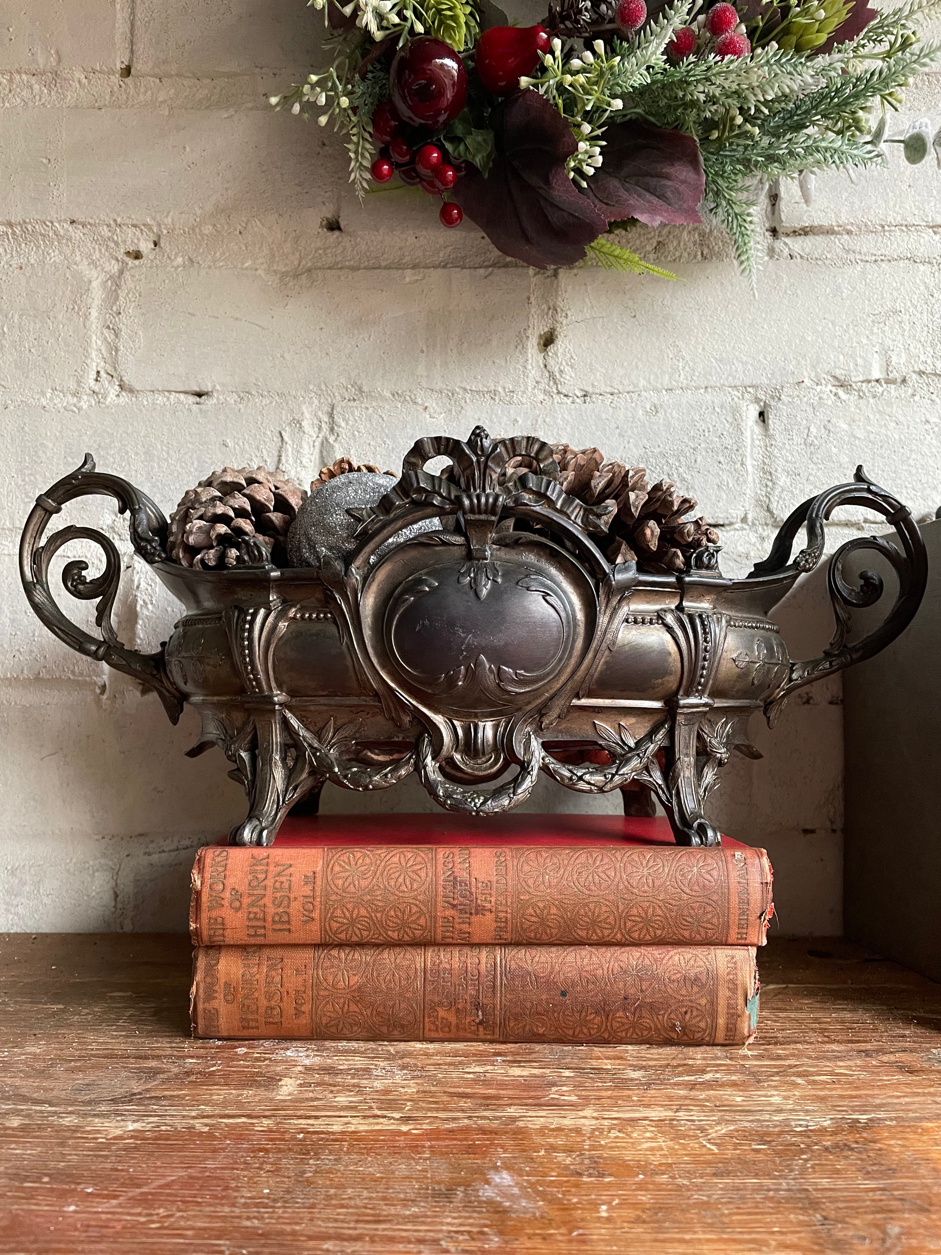 French Embossed Spelter Jardinière