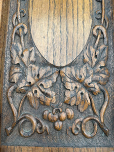 Late 19th Century Arts & Crafts Carved Oak Tray depicting Grapevines