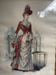 19th Century French Magazine Framed Hand Coloured Illustration - No 19