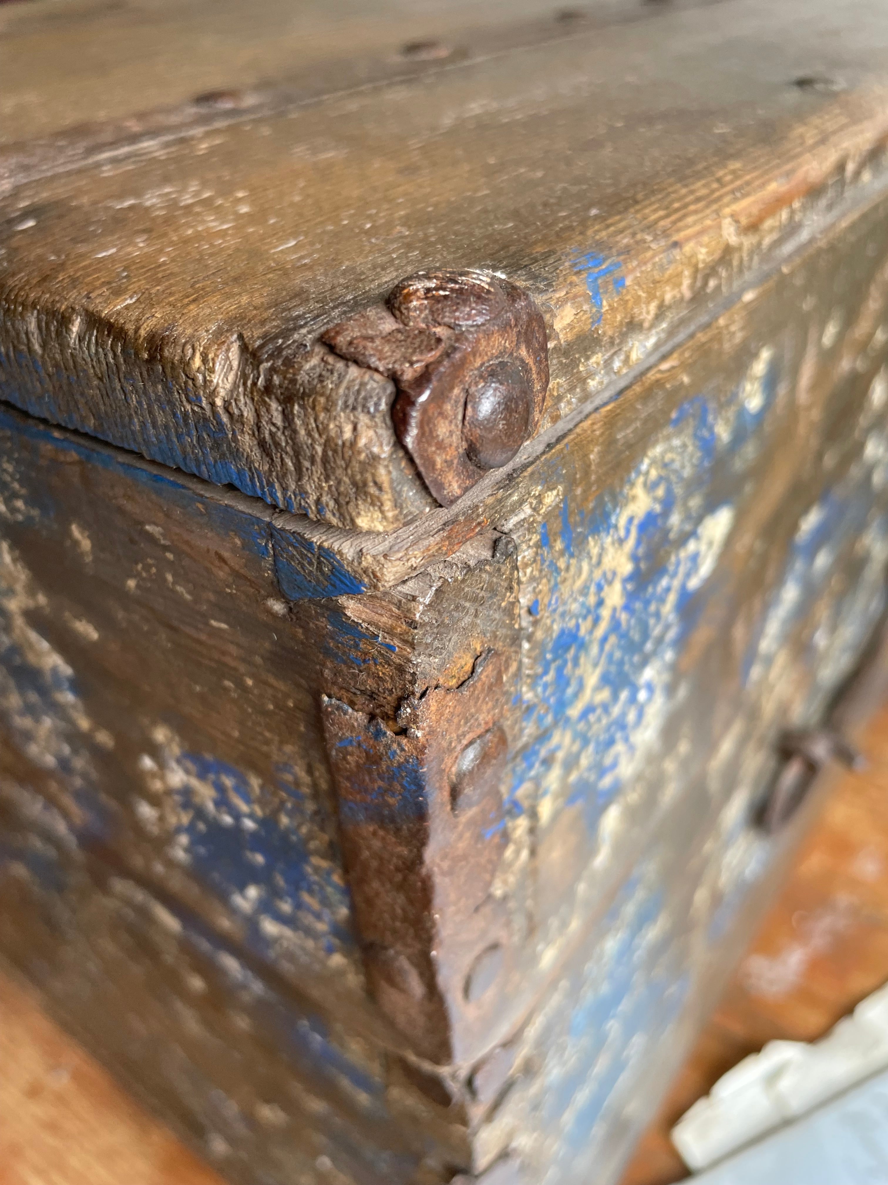 19th Century Chest with Original Iron Handles